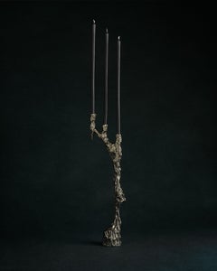 Omnia Vanitas Vanité 19 Candelabra in Patinated Cast Bronze by William Guillon