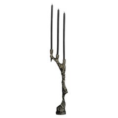 Omnia Vanitas Vanité 19 Candelabra in Patinated Cast Bronze by William Guillon