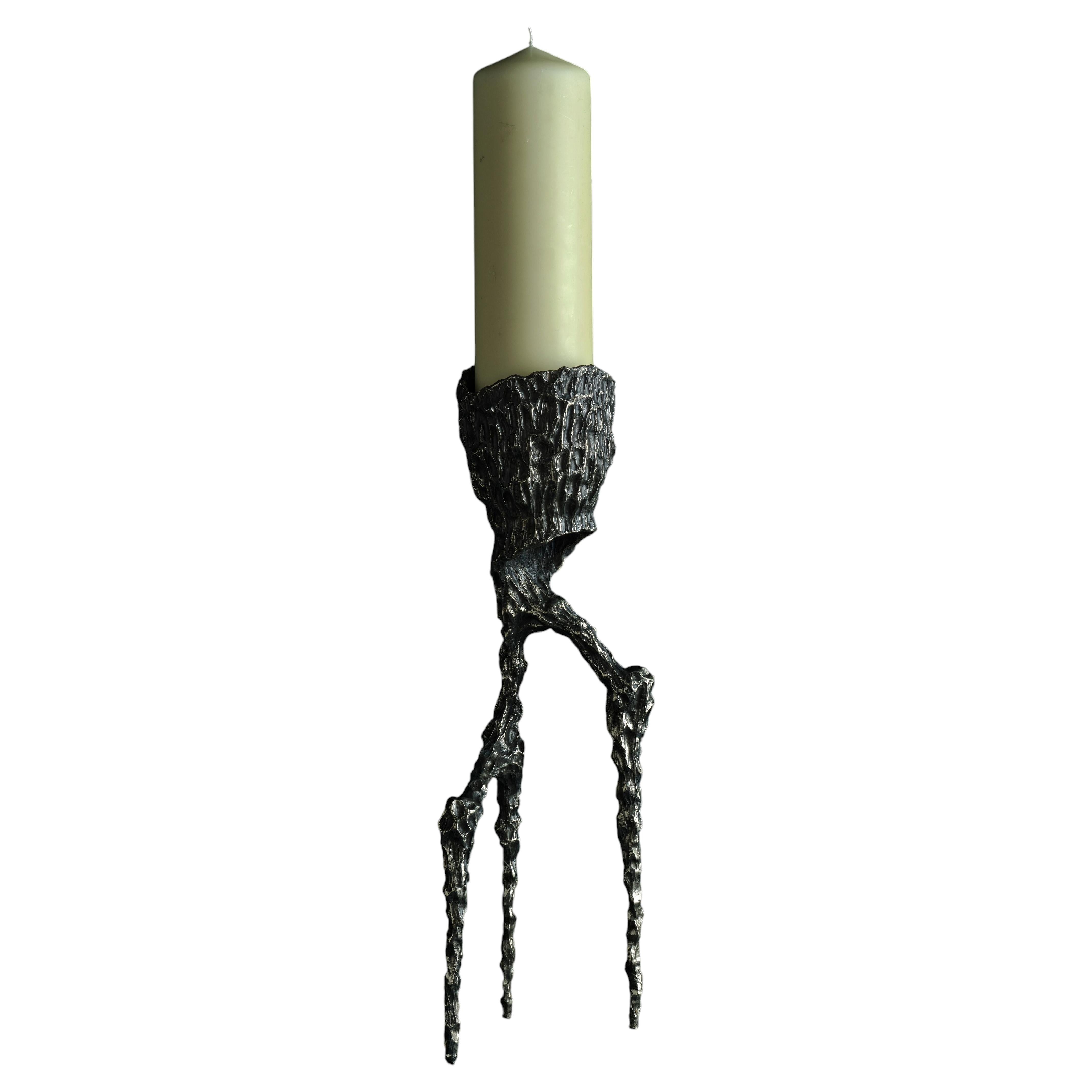 Omnia Vanitas Vanité 33 Candelabra in Patinated Cast Bronze by William Guillon For Sale
