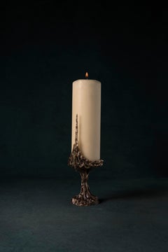Omnia Vanitas Vanité 37 Candelabra in Patinated Cast Bronze by William Guillon