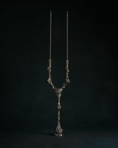 Omnia Vanitas Vanité 6 Candelabra in Patinated Cast Bronze by William Guillon