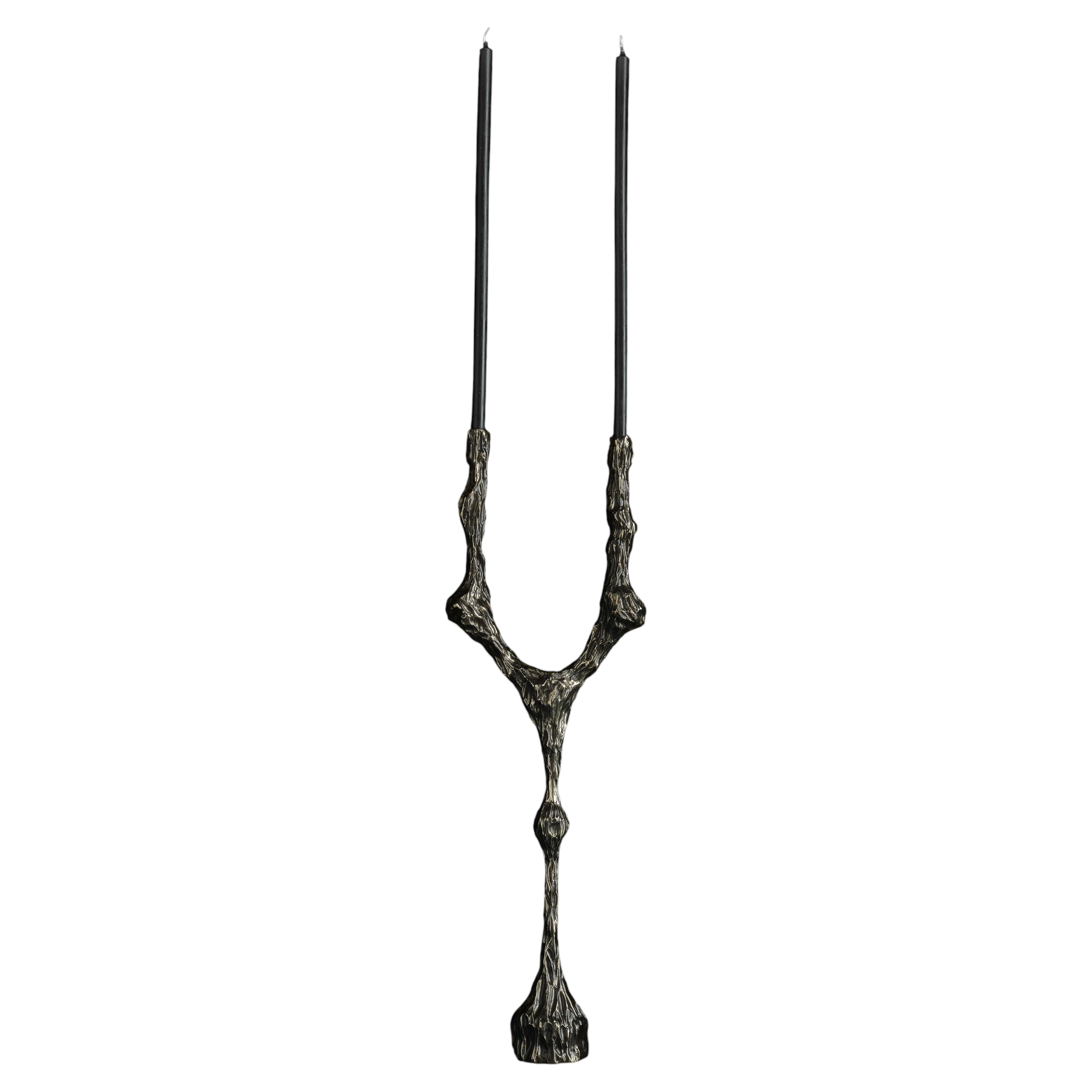 Omnia Vanitas Vanité 6 Candelabra in Patinated Cast Bronze by William Guillon
