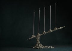 Omnia Vanitas Vanité 9 candelabri in bronzo fuso patinato di William Guillon