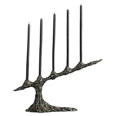 Omnia Vanitas Vanité 9 candelabri in bronzo fuso patinato di William Guillon