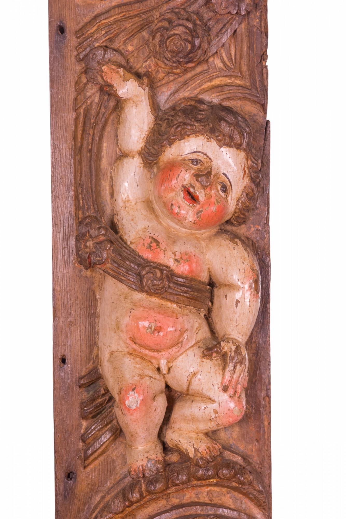 Spanish Omnipresence of God, 16th Century, Carved Wood Panel For Sale