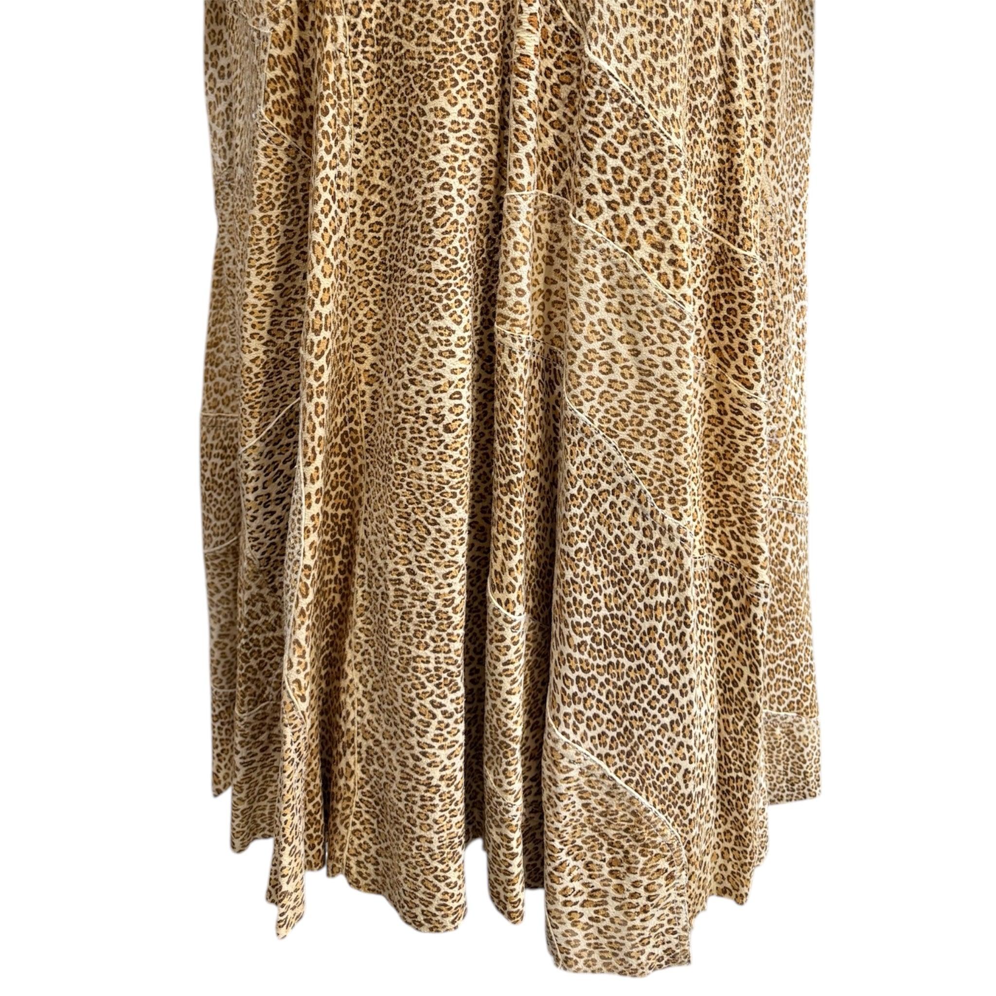OMO by Norma Kamali Leopard Print Suede Coat Dress, 1980s In Excellent Condition For Sale In Los Angeles, CA