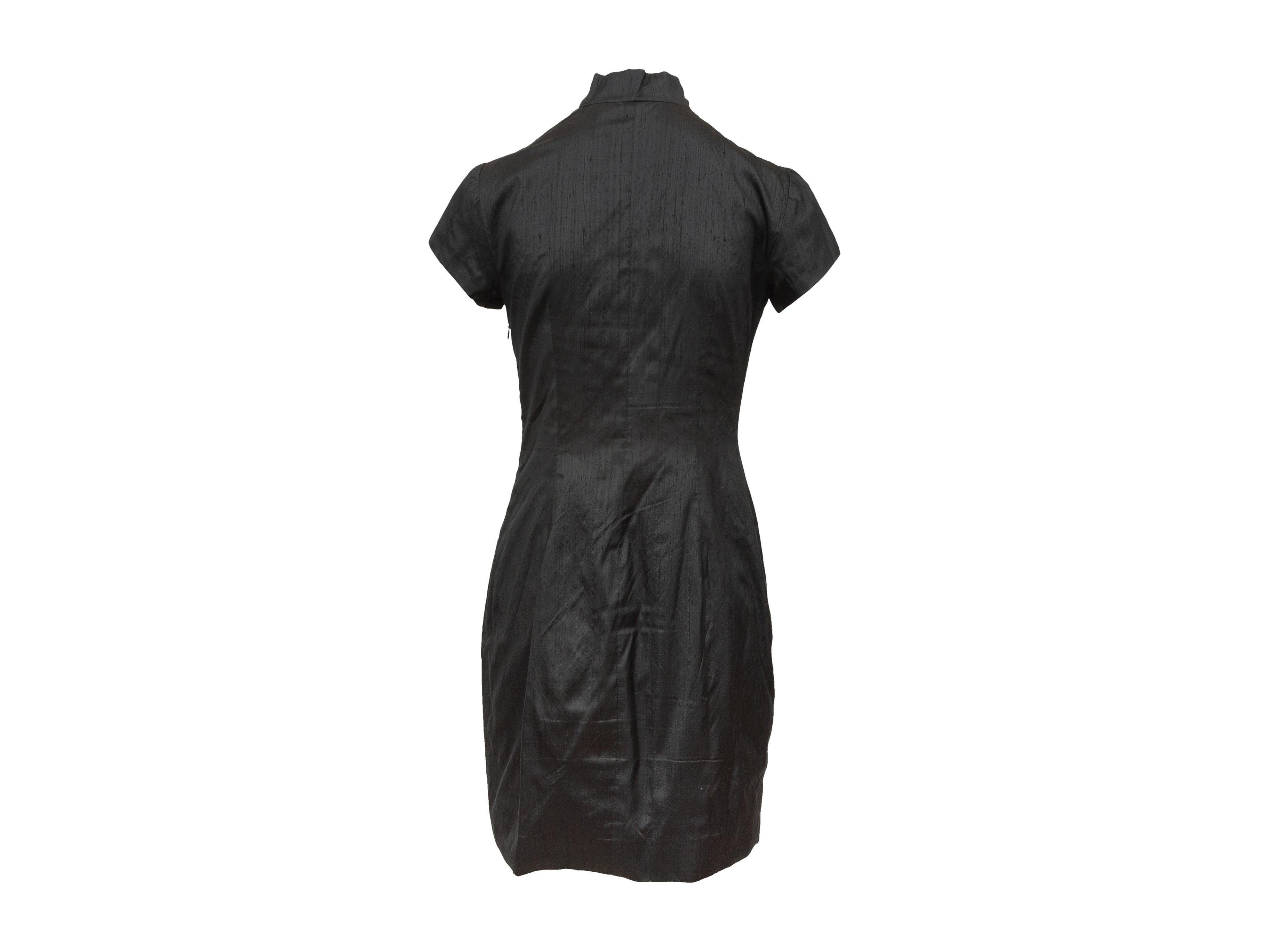 Omo Norma Kamali Black Silk Short Sleeve Dress In Good Condition In New York, NY