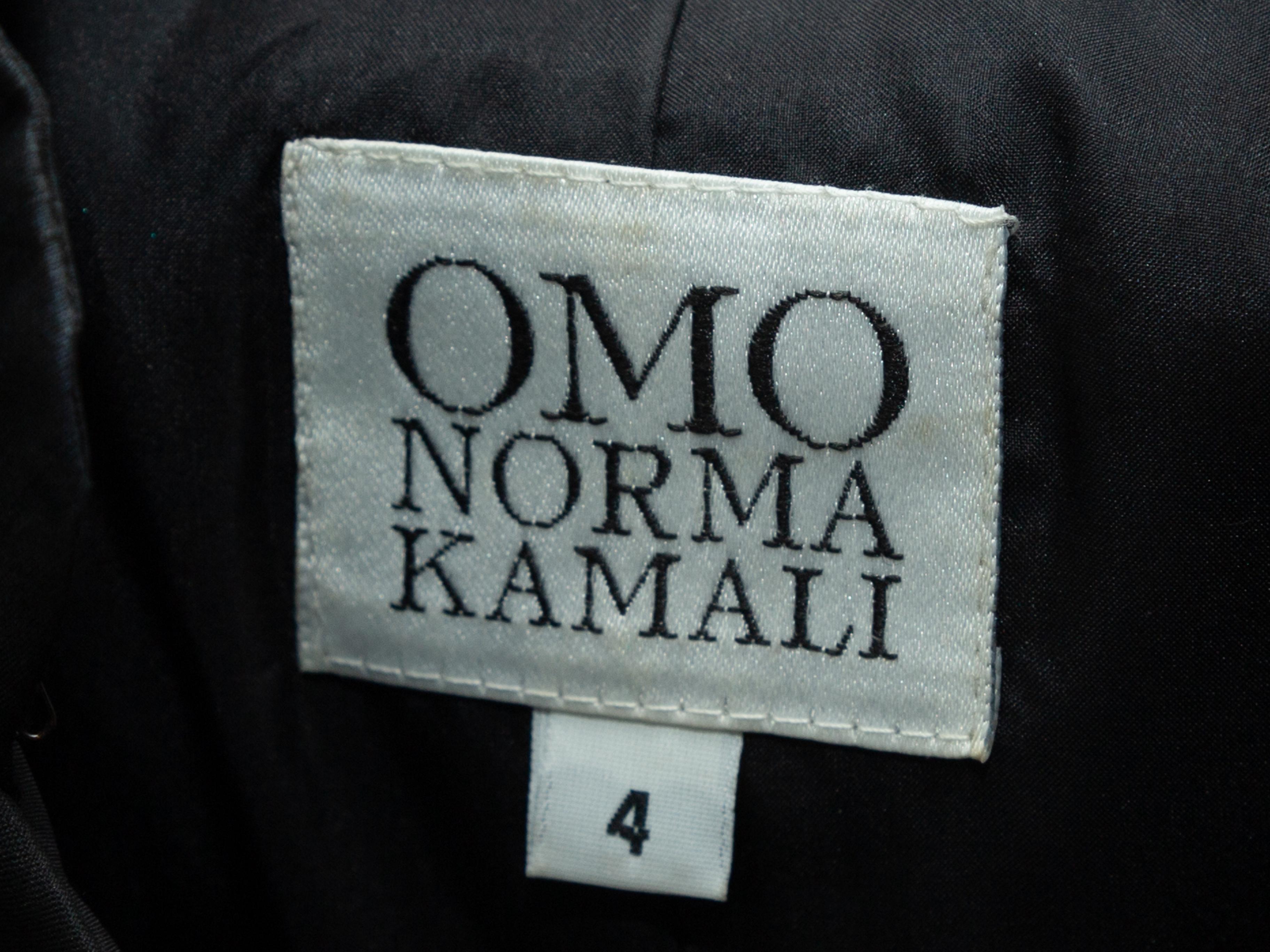 Women's Omo Norma Kamali Black Silk Short Sleeve Dress