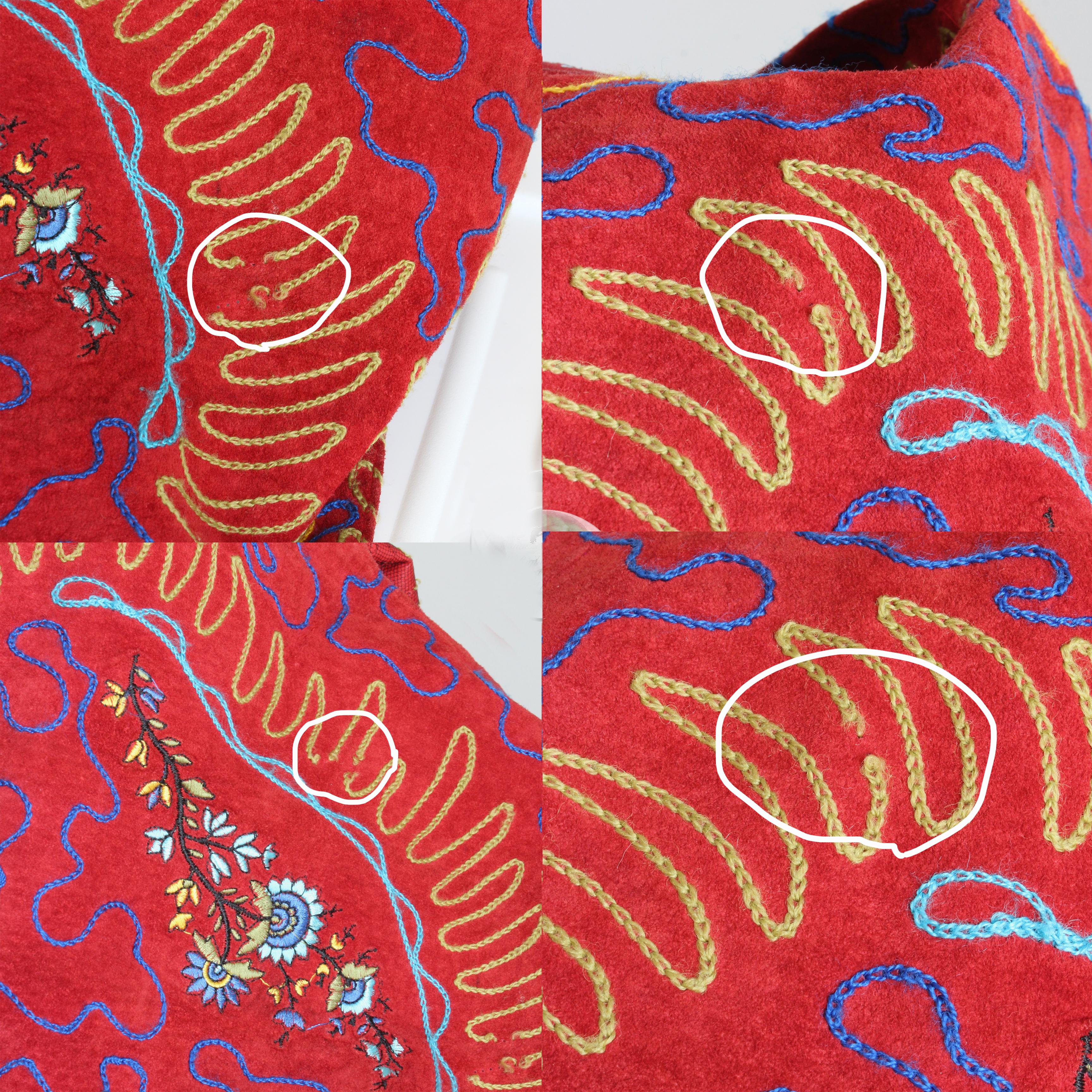 OMO Norma Kamali Giant Feedbag Crossbody Extra Large Suede Embroidery Rare 90s For Sale 12