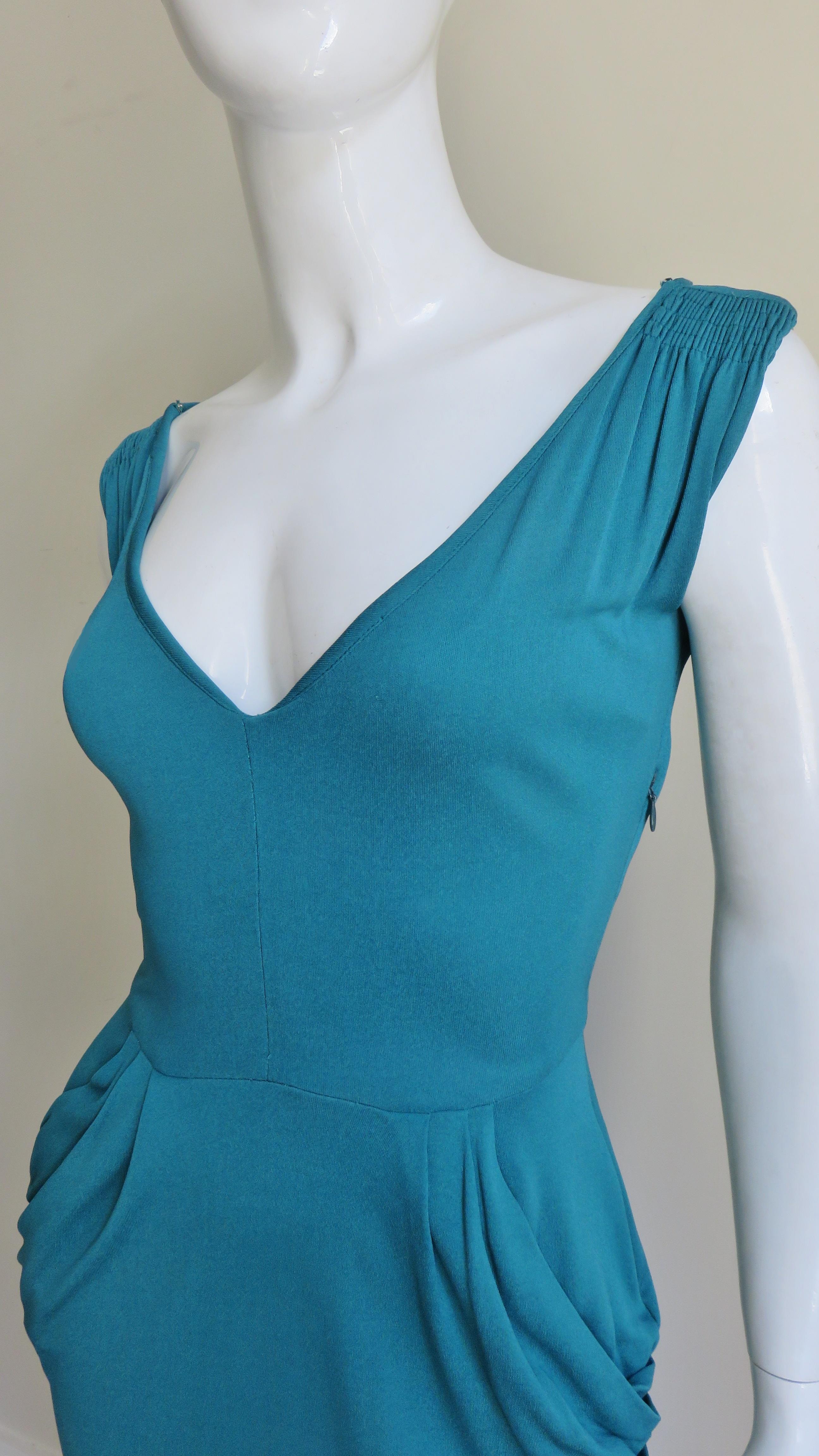 Blue  Norma Kamali Omo Dress 1980s For Sale