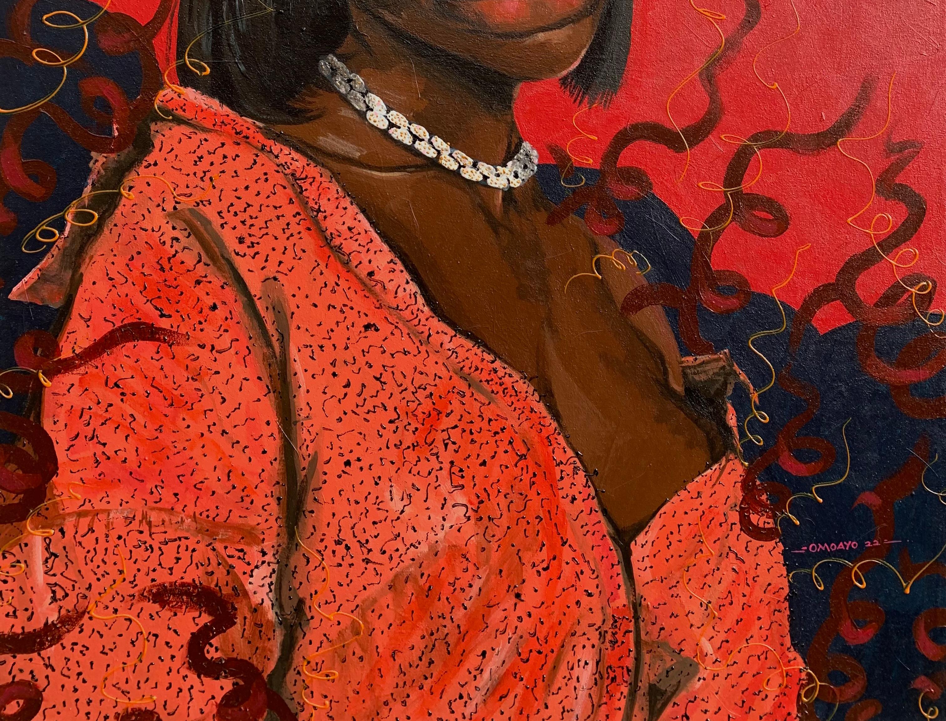 Bloom - Expressionist Painting by Omoayo George Osoba