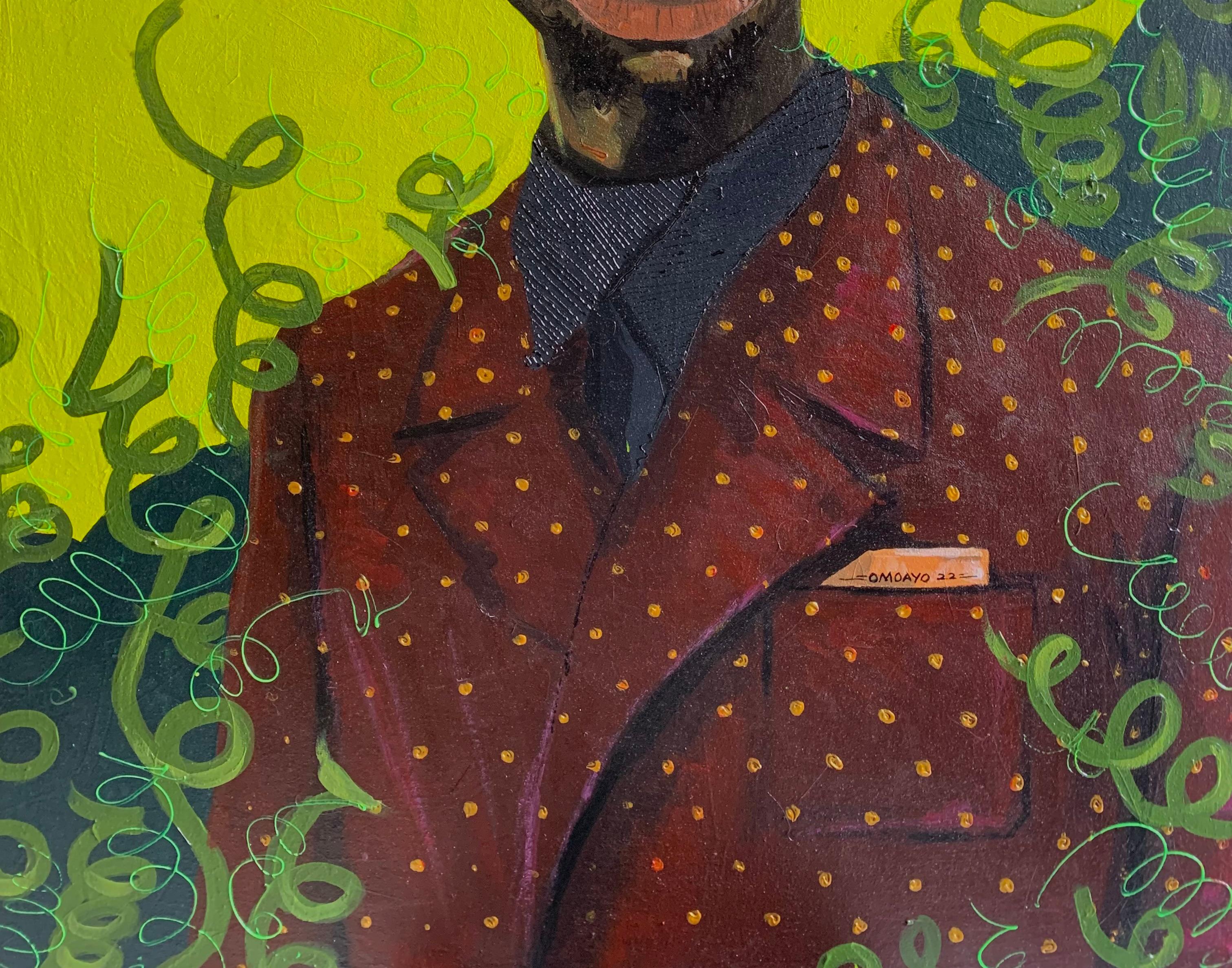 Cabeza de figura - Painting Neoexpresionista de Omoayo George Osoba