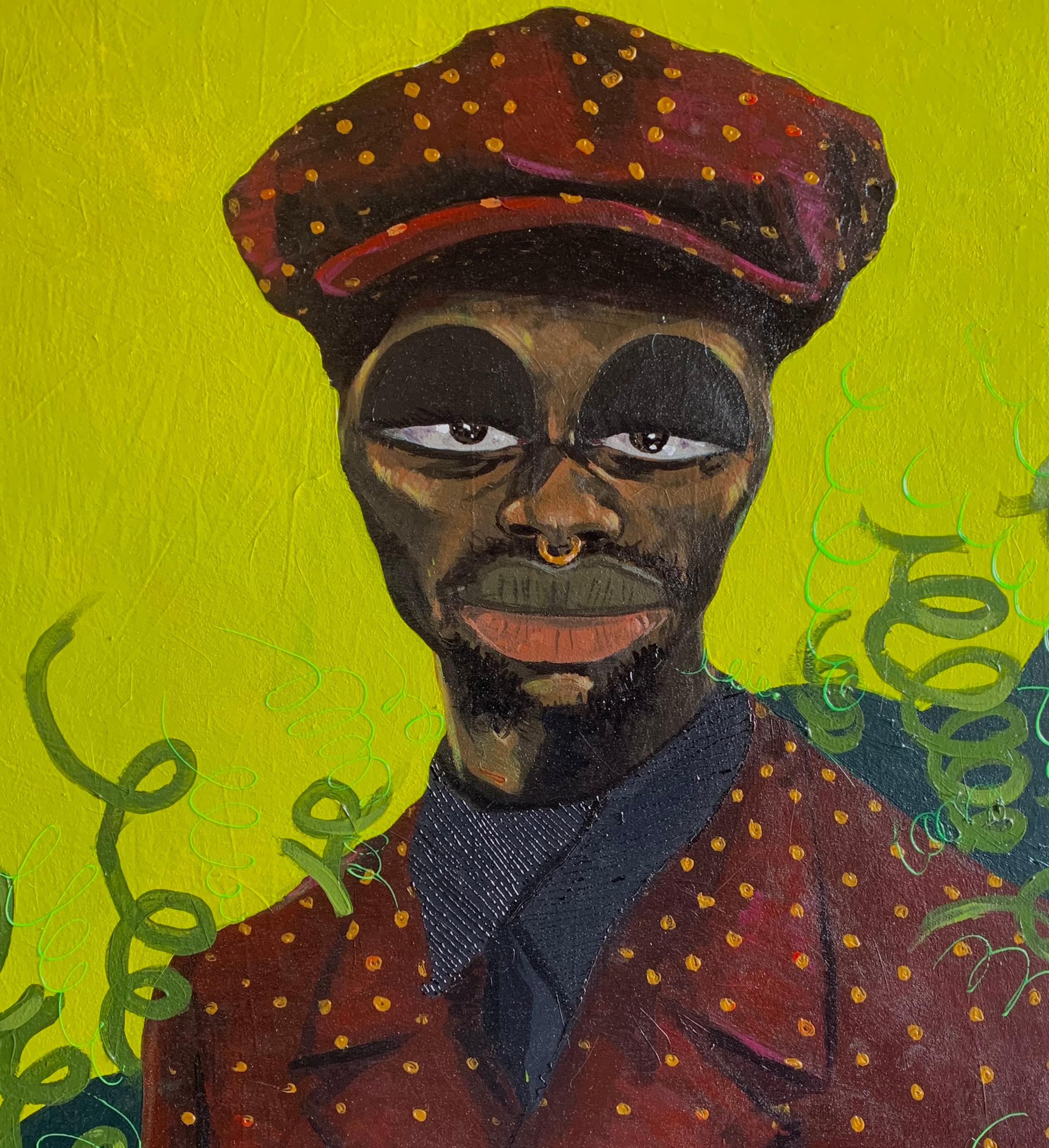 Figurehead - Neo-Expressionist Painting by Omoayo George Osoba
