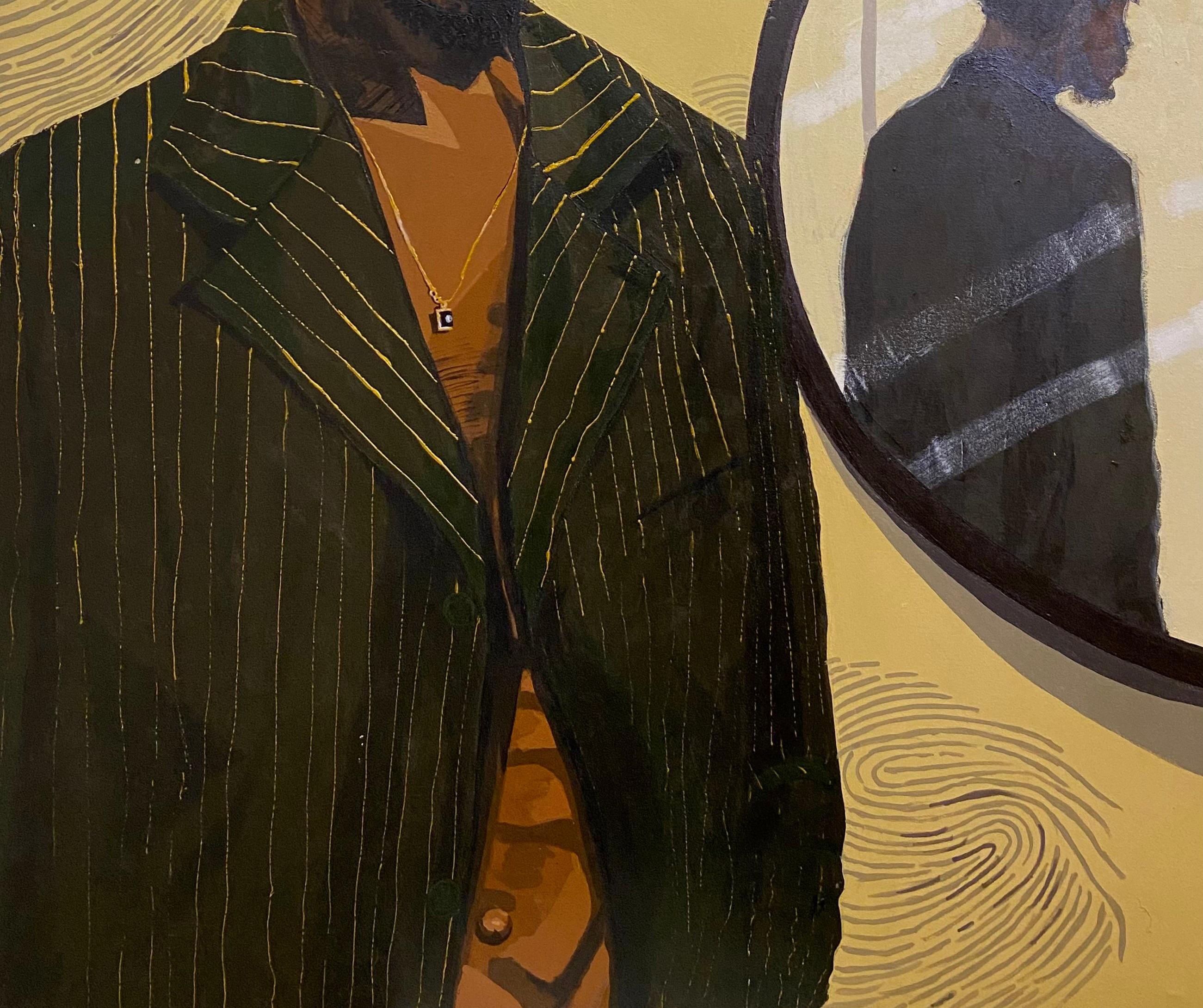 Transparent Than My Reflection - Expressionist Painting by Omoayo George Osoba
