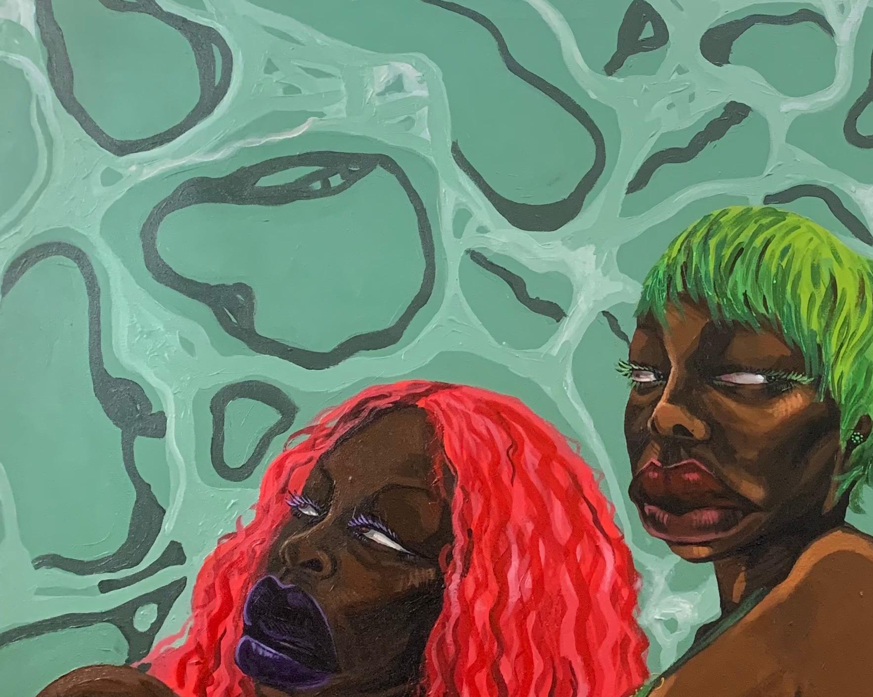 We've Got The Phunk 3 -21st Century, Contemporary, Figurative, Neo-Expressionism - Painting by Omoayo George Osoba