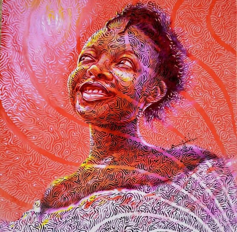 omoniyi gabriel Figurative Painting - The Future I See