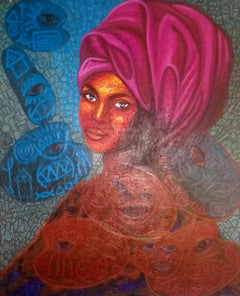 Motherhood 2 -21st Century, Contemporary, Portrait Painting, Acrylic, Women Art