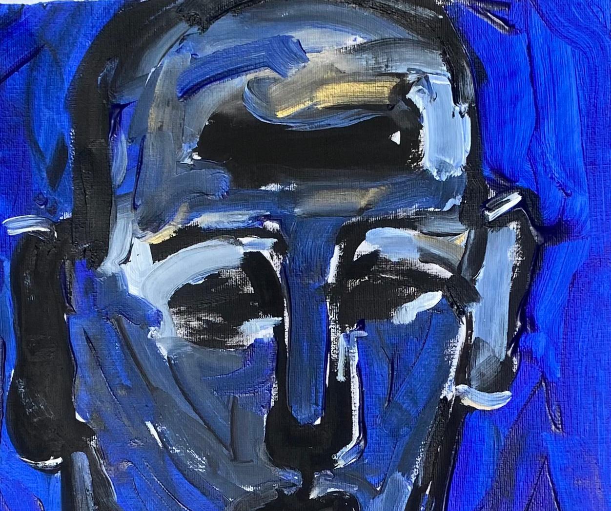 Appointed Blue - 21st Century Contemporary, Figurative, Impressionist - Painting by Omoyeni Arogunmati