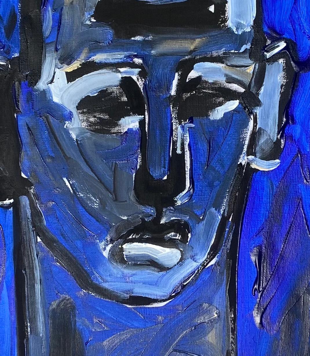 Appointed Blue - 21st Century Contemporary, Figurative, Impressionist For Sale 1