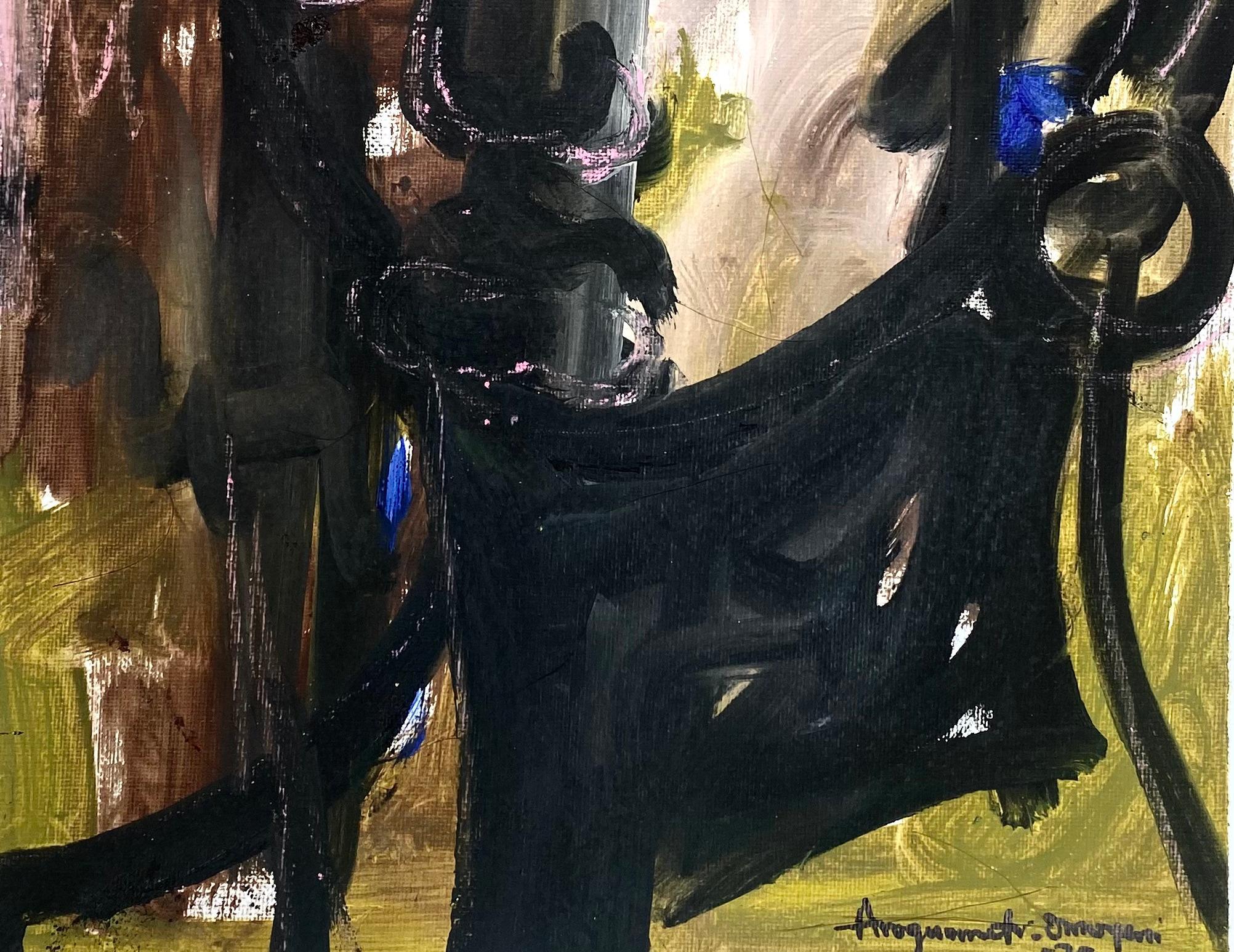 Beauty of Not Yet - 21st Century Contemporary, Figurative, Impressionist - Black Figurative Painting by Omoyeni Arogunmati