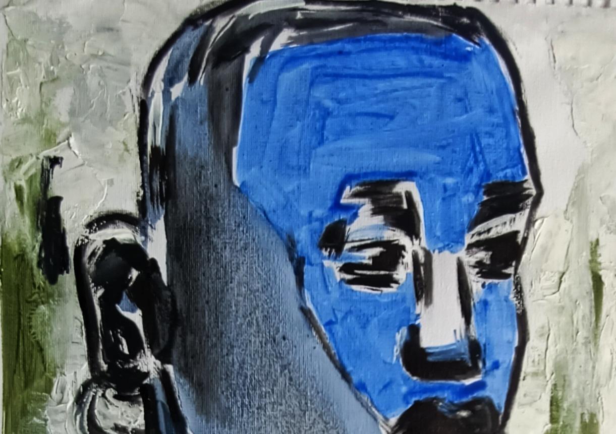 Blaue Frau 1 – Painting von Omoyeni Arogunmati