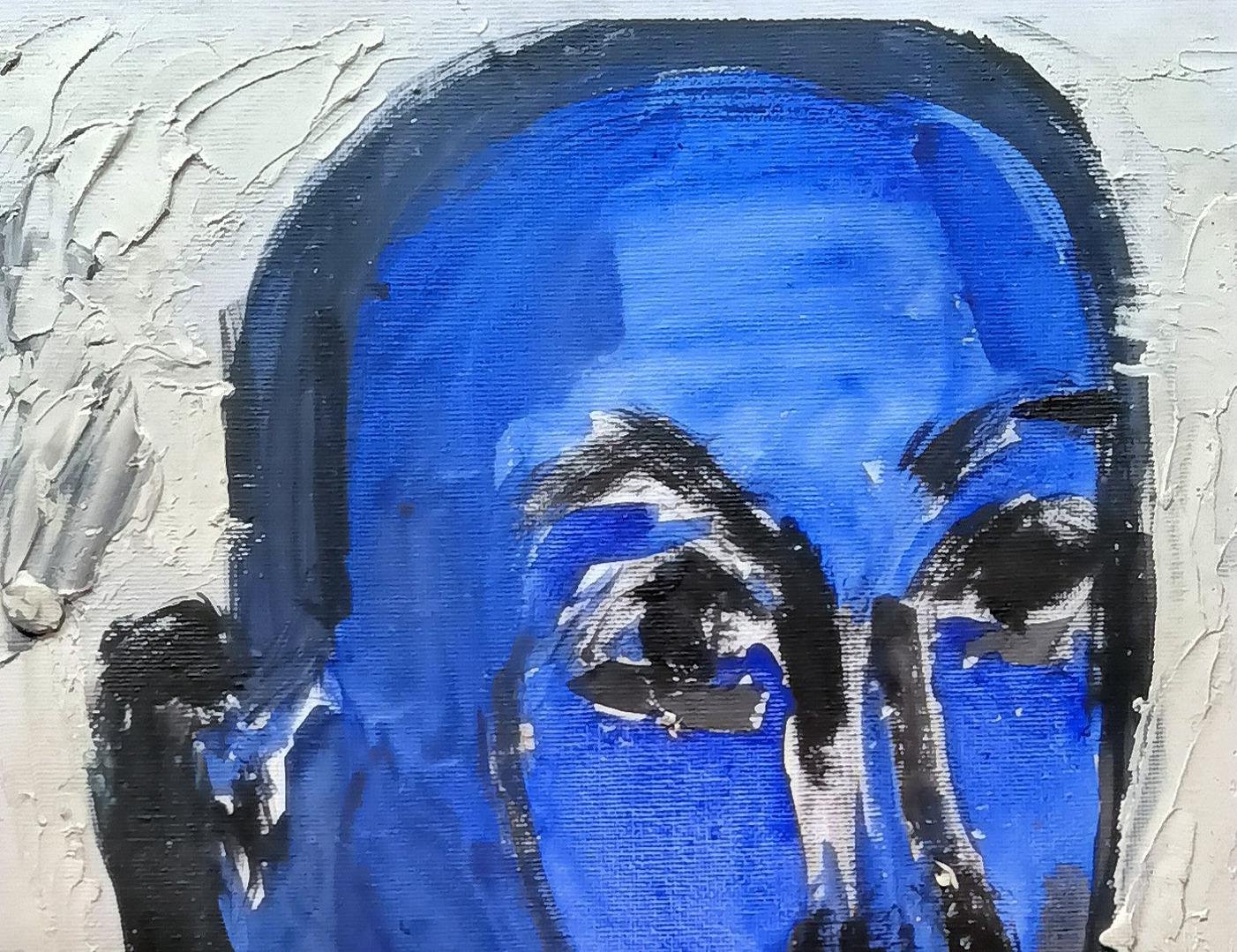 Blue Woman 2 - Painting by Omoyeni Arogunmati