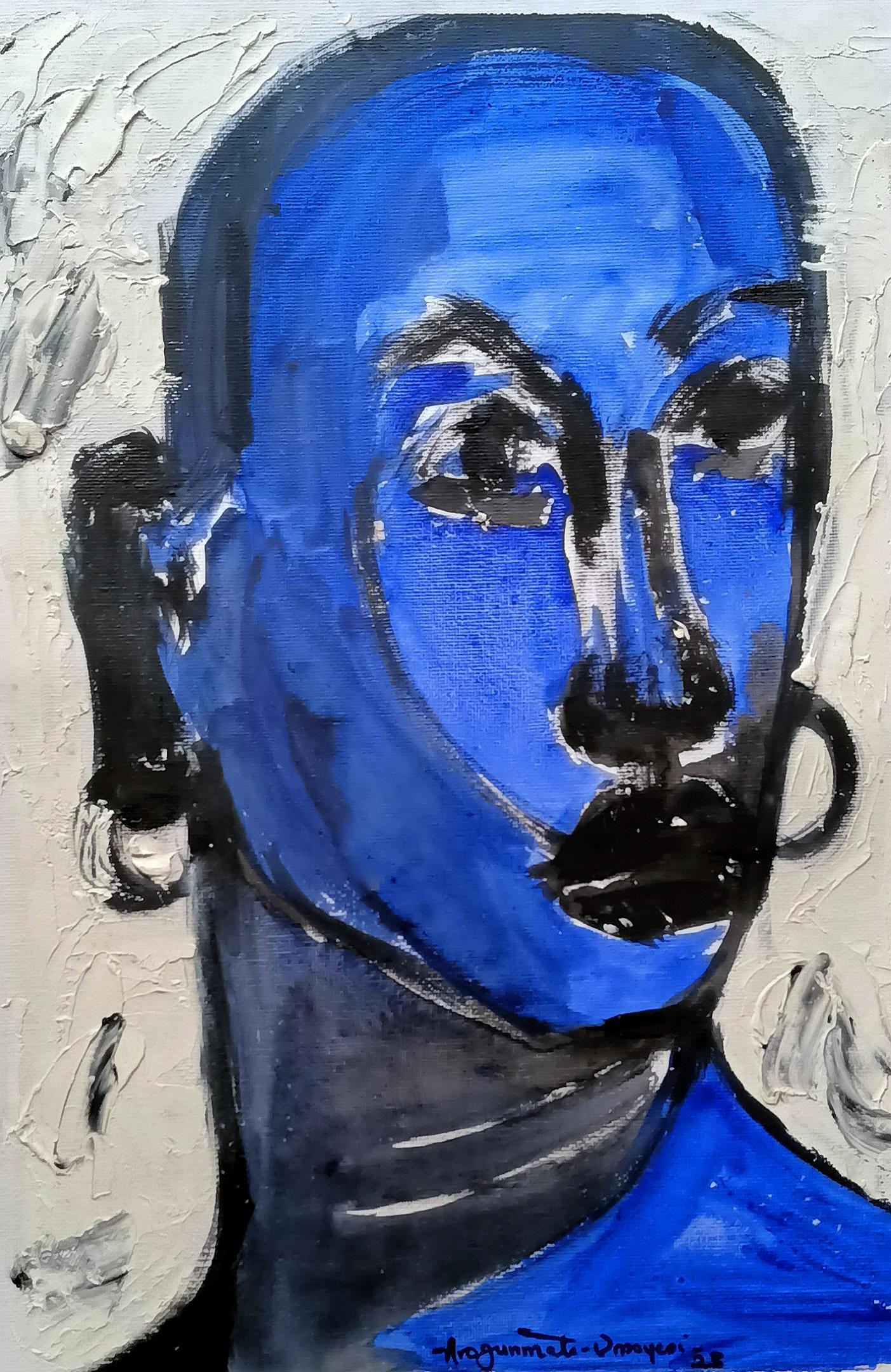 Omoyeni Arogunmati Figurative Painting - Blue Woman 2