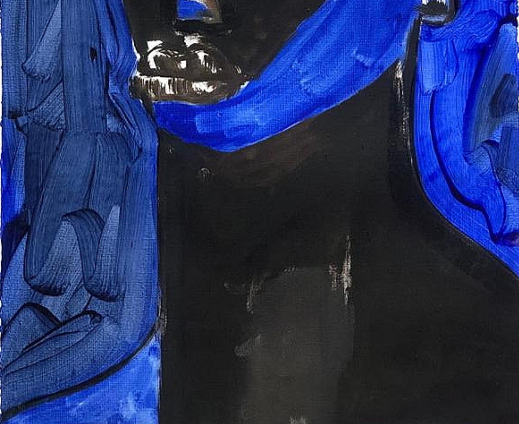 My Light Blue Dream 2 - 21° Secolo Contemporaneo, Figurativo, Pop Art, Donne - Painting Impressionismo di Omoyeni Arogunmati