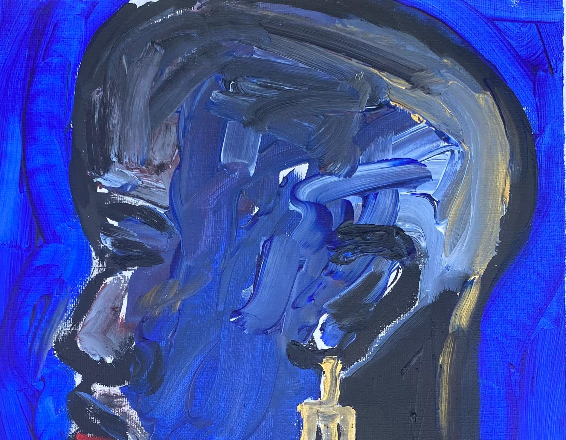Not Yet Unraveled 2 - 21st Century Contemporary, Figurative, Impressionist - Painting by Omoyeni Arogunmati