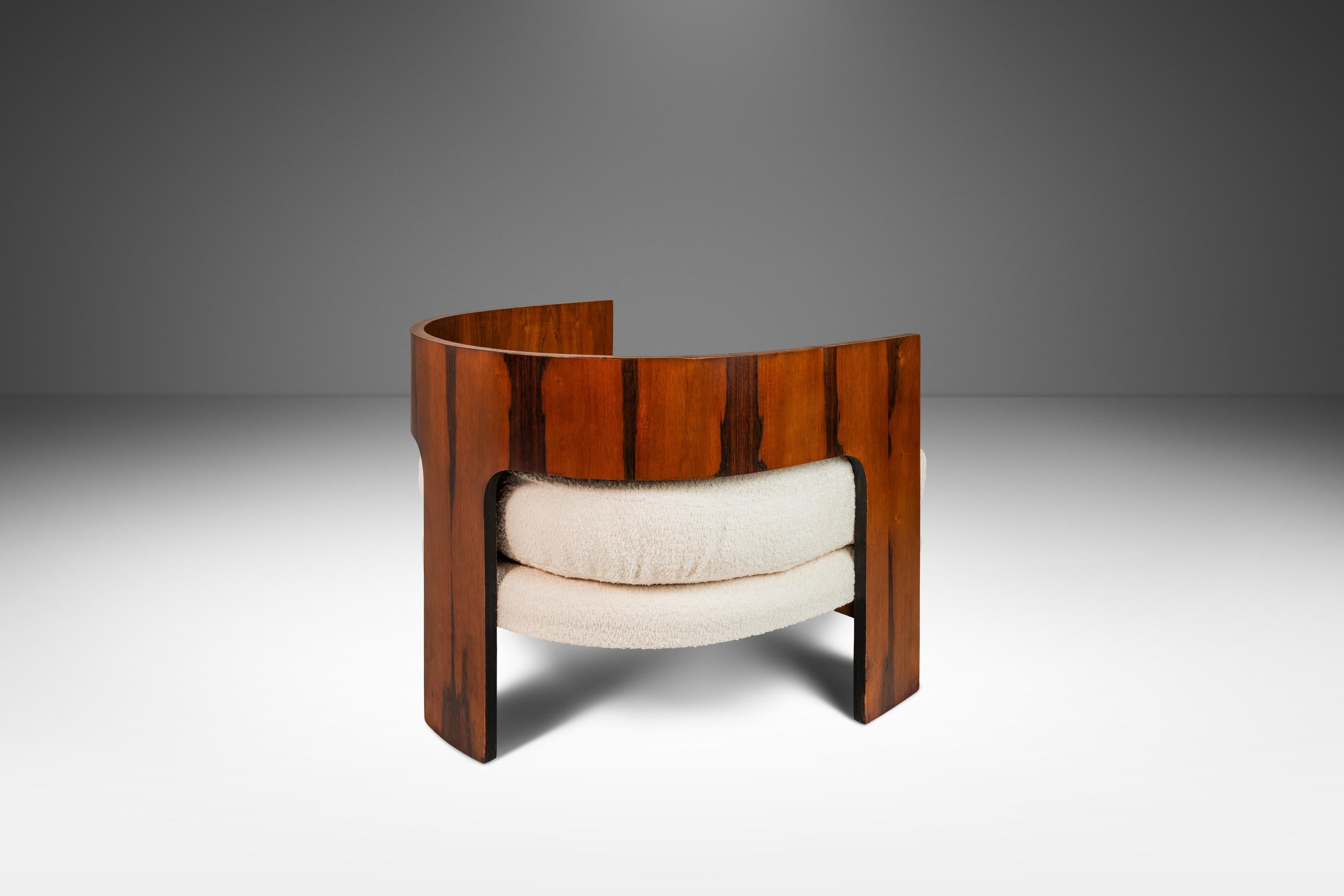 On-3 Lounge Chair in Rosewood & Bouclé by Milo Baughman for Thayer Coggin, 1966 For Sale 7