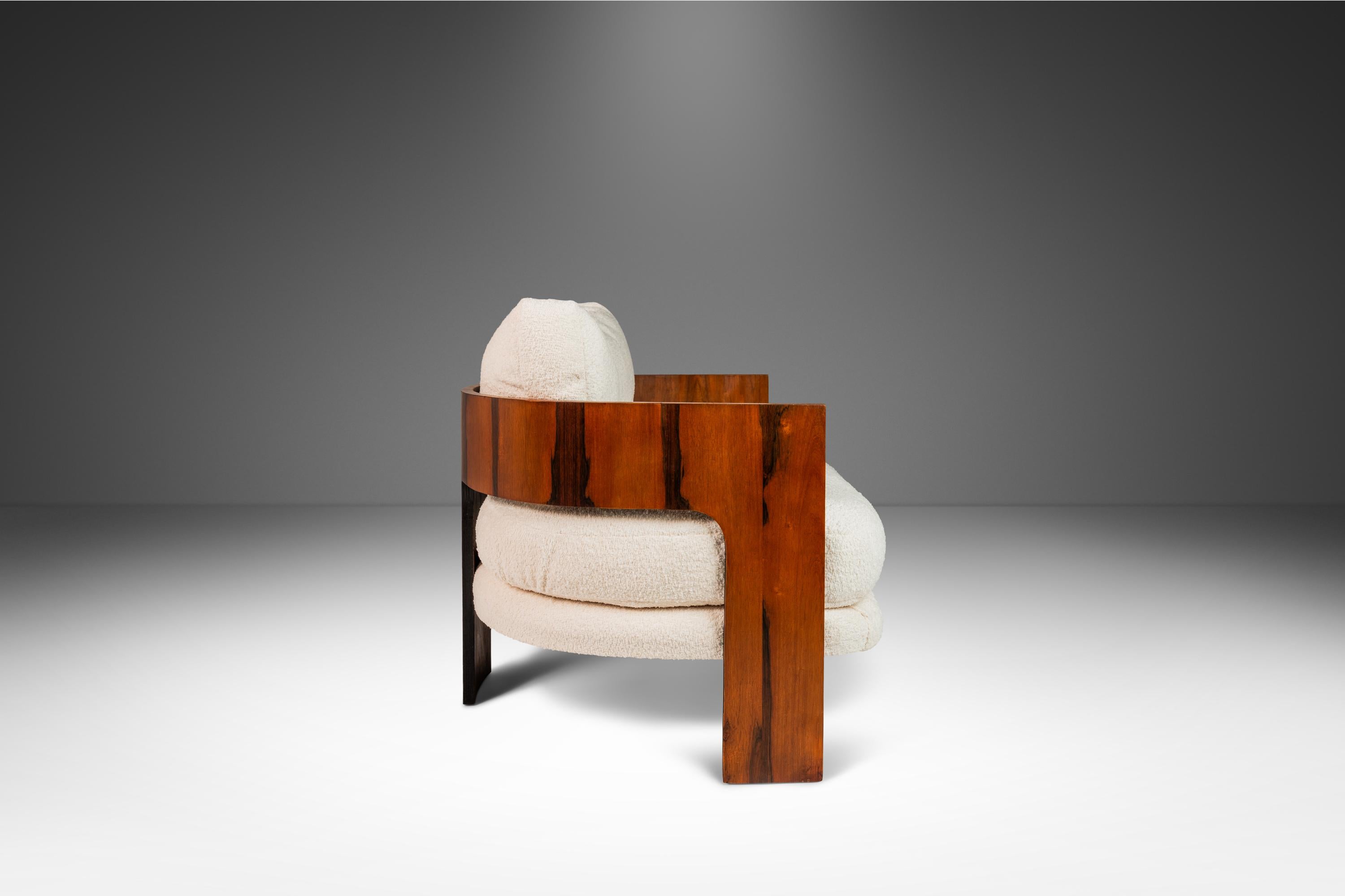 On-3 Lounge Chair in Rosewood & Bouclé by Milo Baughman for Thayer Coggin, 1966 For Sale 9