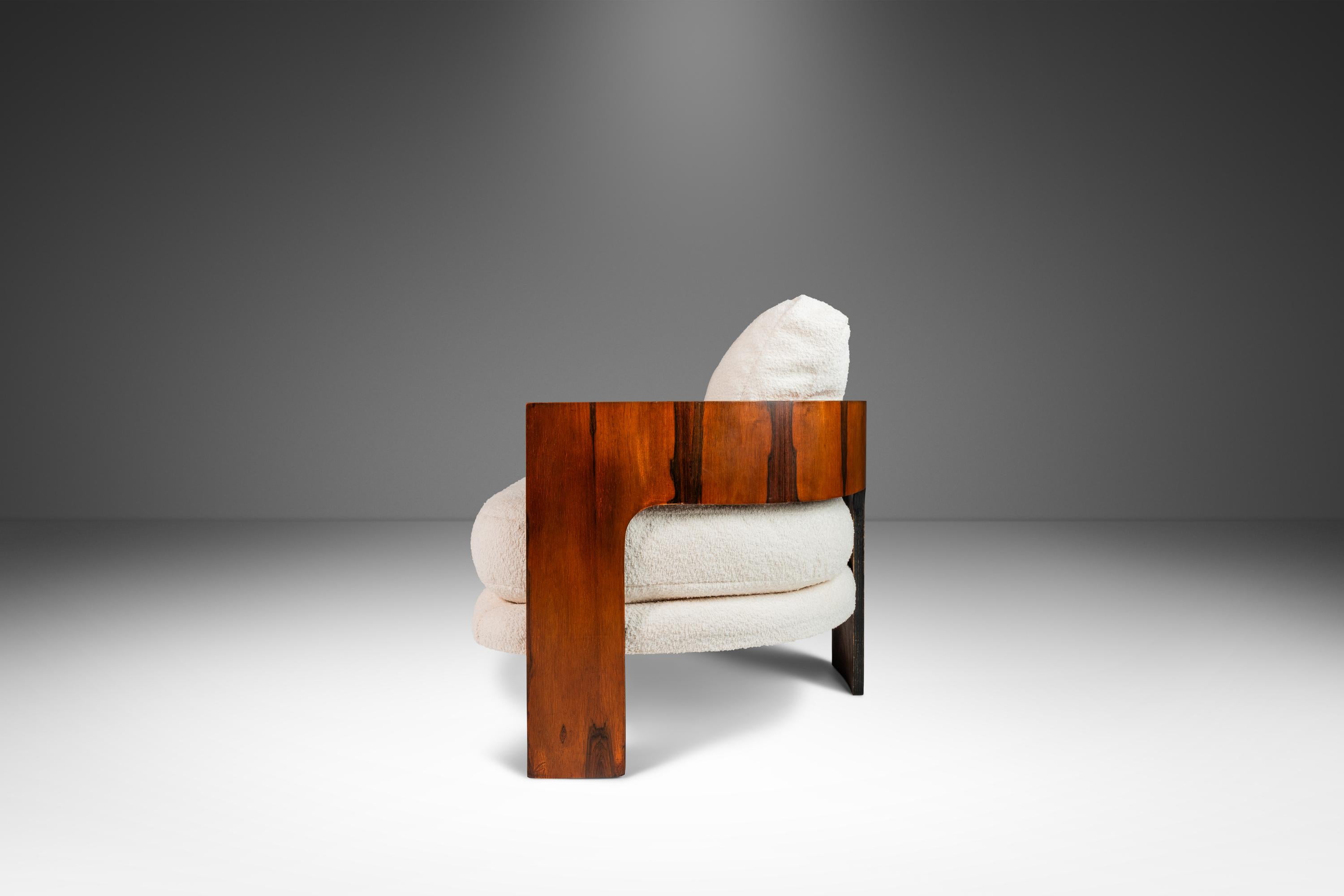 On-3 Lounge Chair aus Palisander und Bouclé von Milo Baughman für Thayer Coggin, 1966 (Moderne der Mitte des Jahrhunderts) im Angebot