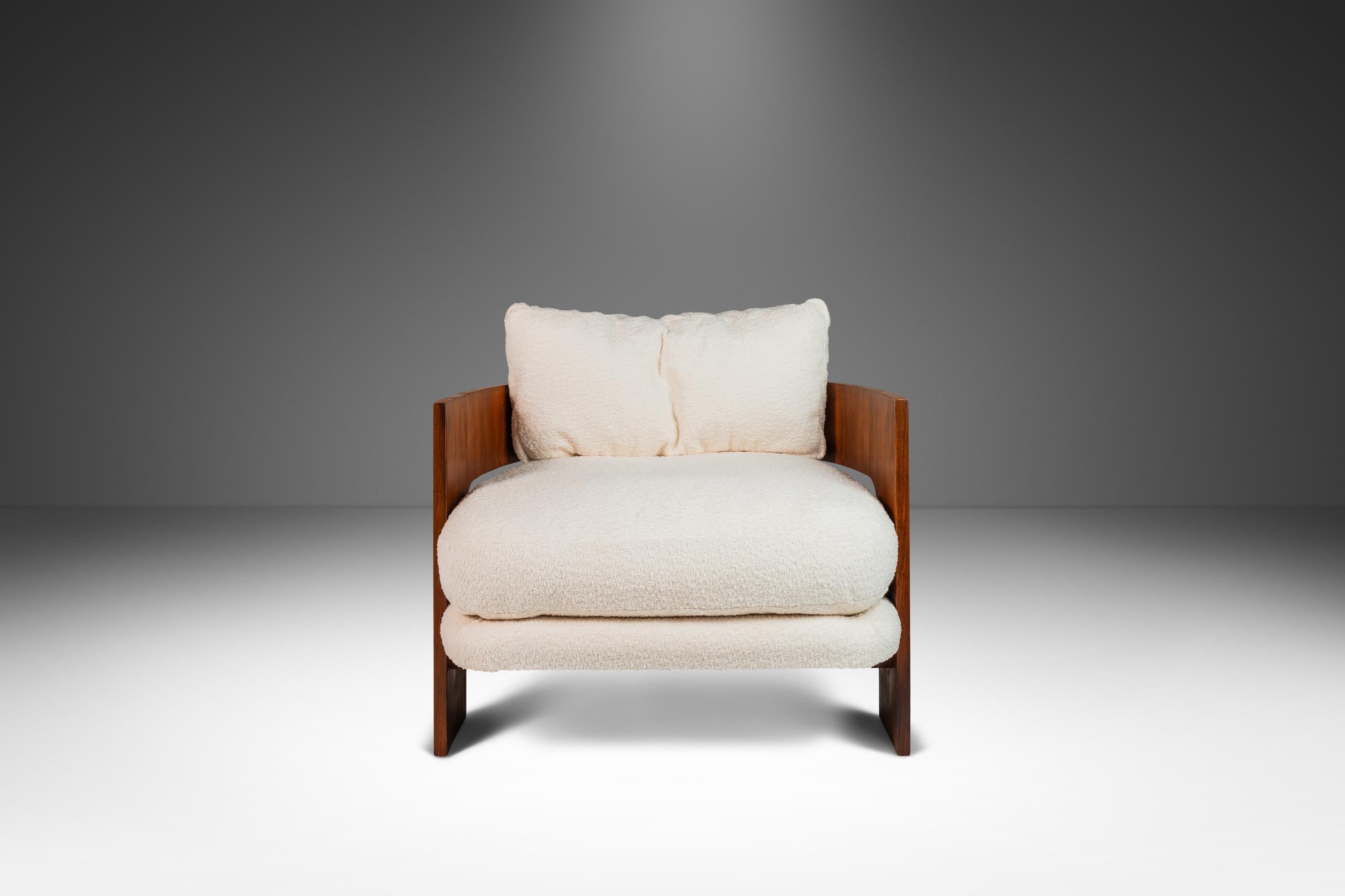 On-3 Lounge Chair in Rosewood & Bouclé by Milo Baughman for Thayer Coggin, 1966 For Sale 1