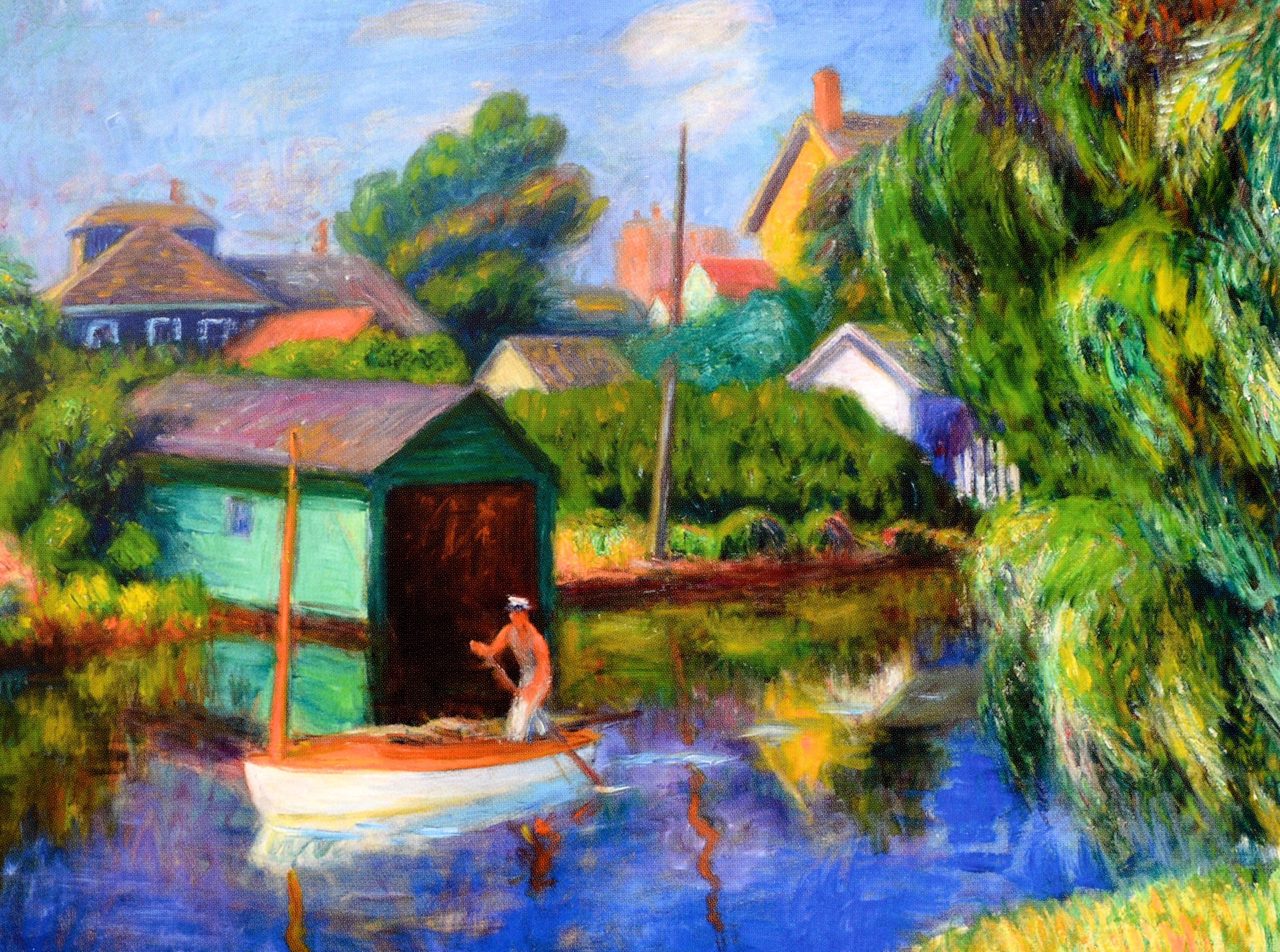 On Brewster's Creek: Views of Bay Shore, Long Island by William Glackens, by Geoffrey K. Fleming. Huntington Museum of Art, 2017. Stated 1st Ed hardcover with dust jacket. The book has the paintings that the American artist William Glackens created