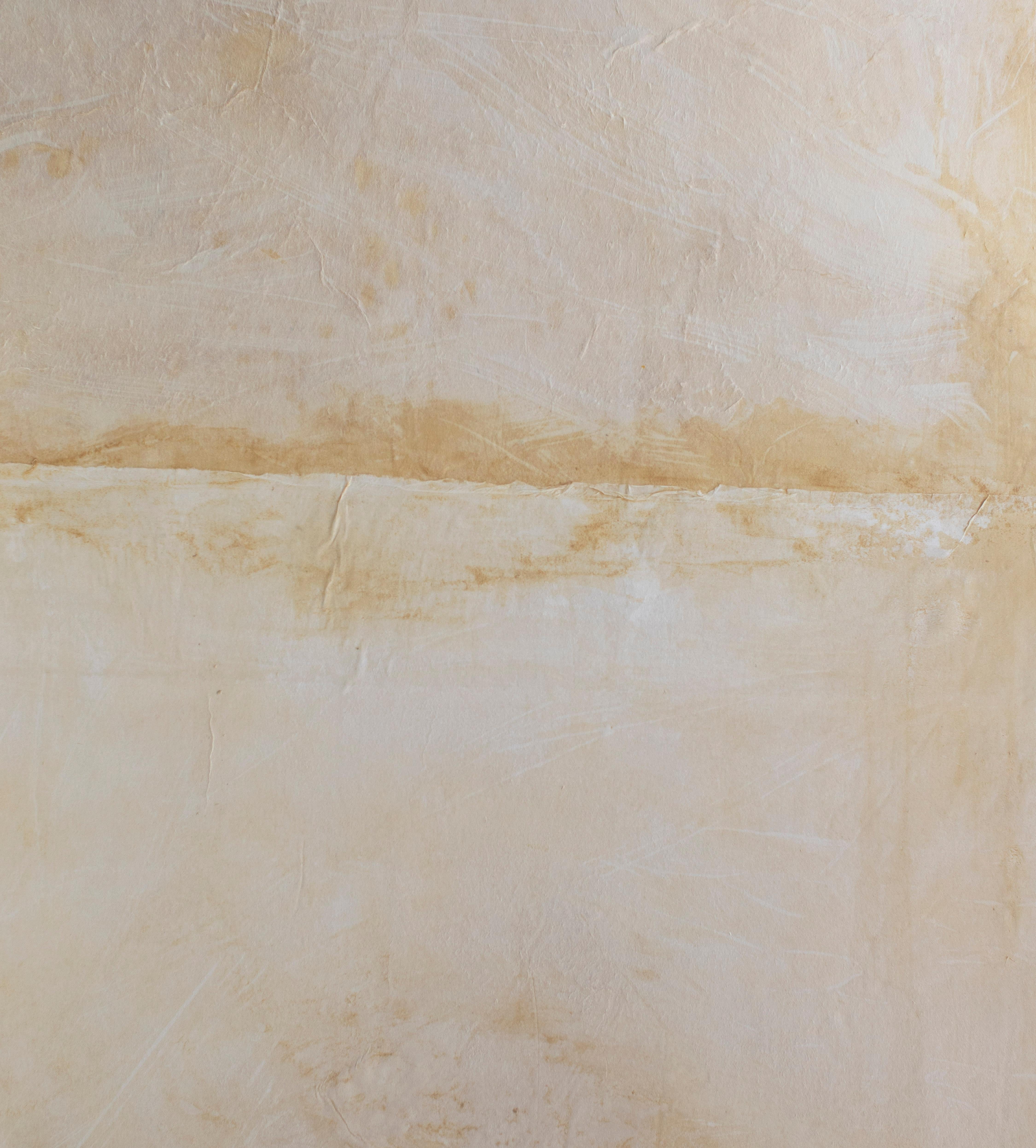 ABSTRACT Contemporary Artwork Weiß Braun Erde Minimal Texture On Hansen im Angebot 1