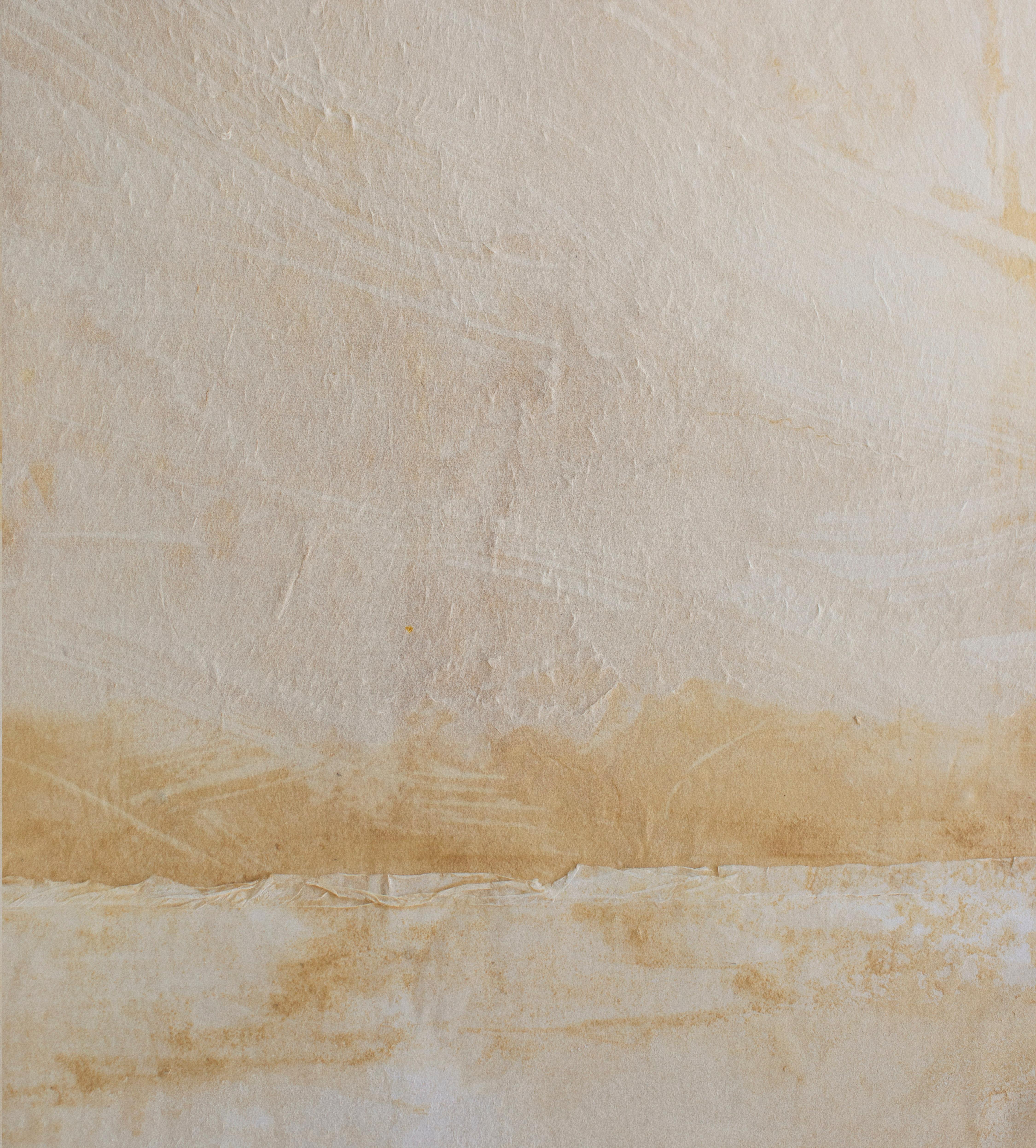 ABSTRACT Contemporary Artwork Weiß Braun Erde Minimal Texture On Hansen im Angebot 2