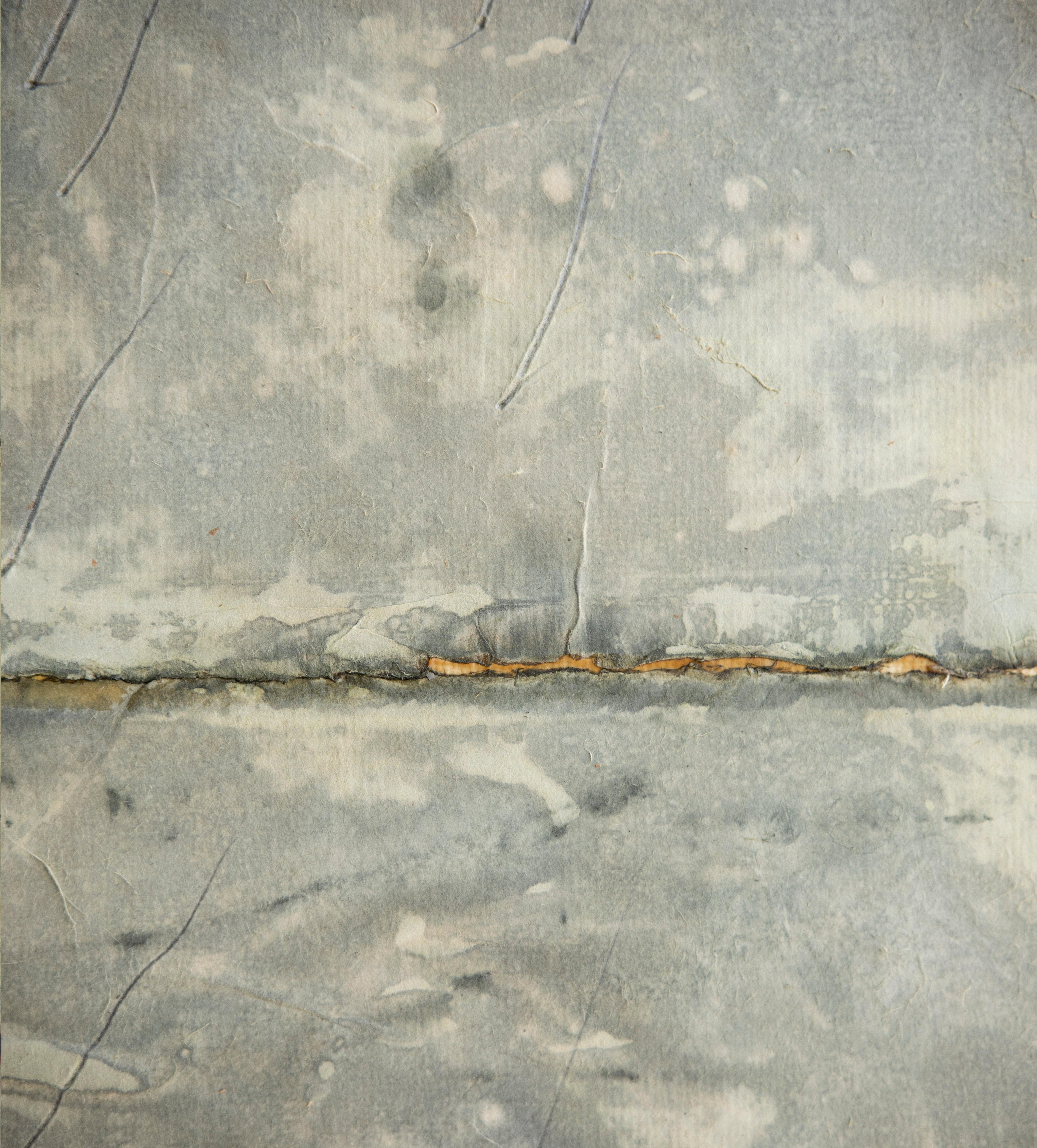 ABSTRACT Contemporary Artwork Weiß Braun Erde Minimal Texture On Hansen im Angebot 4