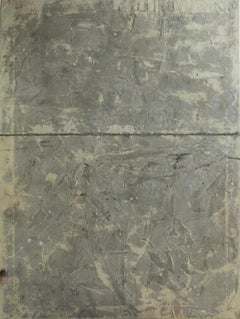 ABSTRACTO Obra de Arte Contemporáneo Blanco Marrón Tierra Textura Mínima Sobre Hansen