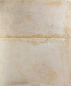 ABSTRACTO Obra de Arte Contemporáneo Blanco Marrón Tierra Textura Mínima Sobre Hansen
