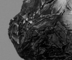 A rock cannot burnt to ashes. Abstract black and white photograph