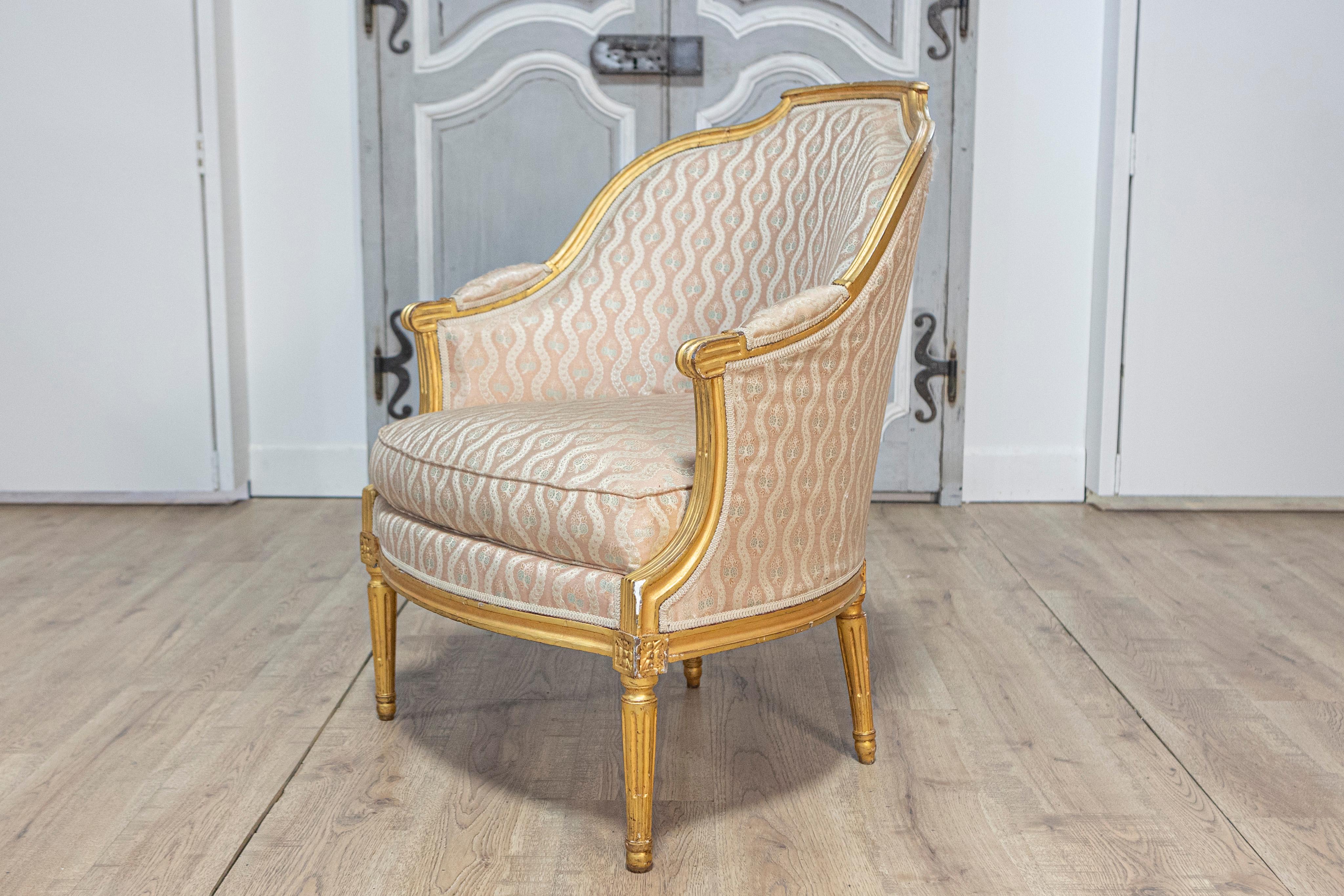 En espera - Sherperdess francesa del siglo XIX, estilo Luis XVI, circa 1860 Dorado en venta