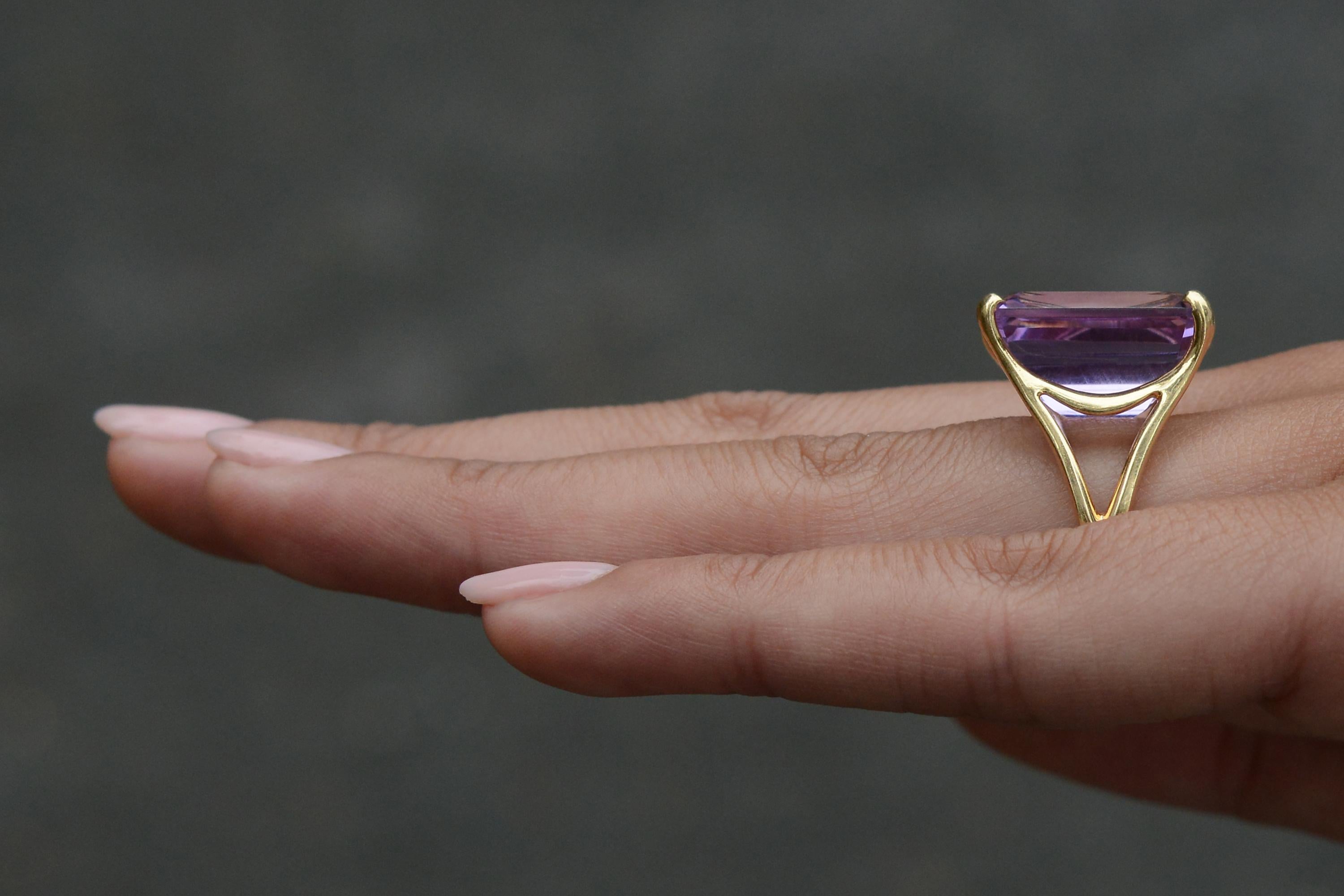 Retro ON HOLD 4 BRIAN 19 Carat Amethyst Estate Cocktail Ring