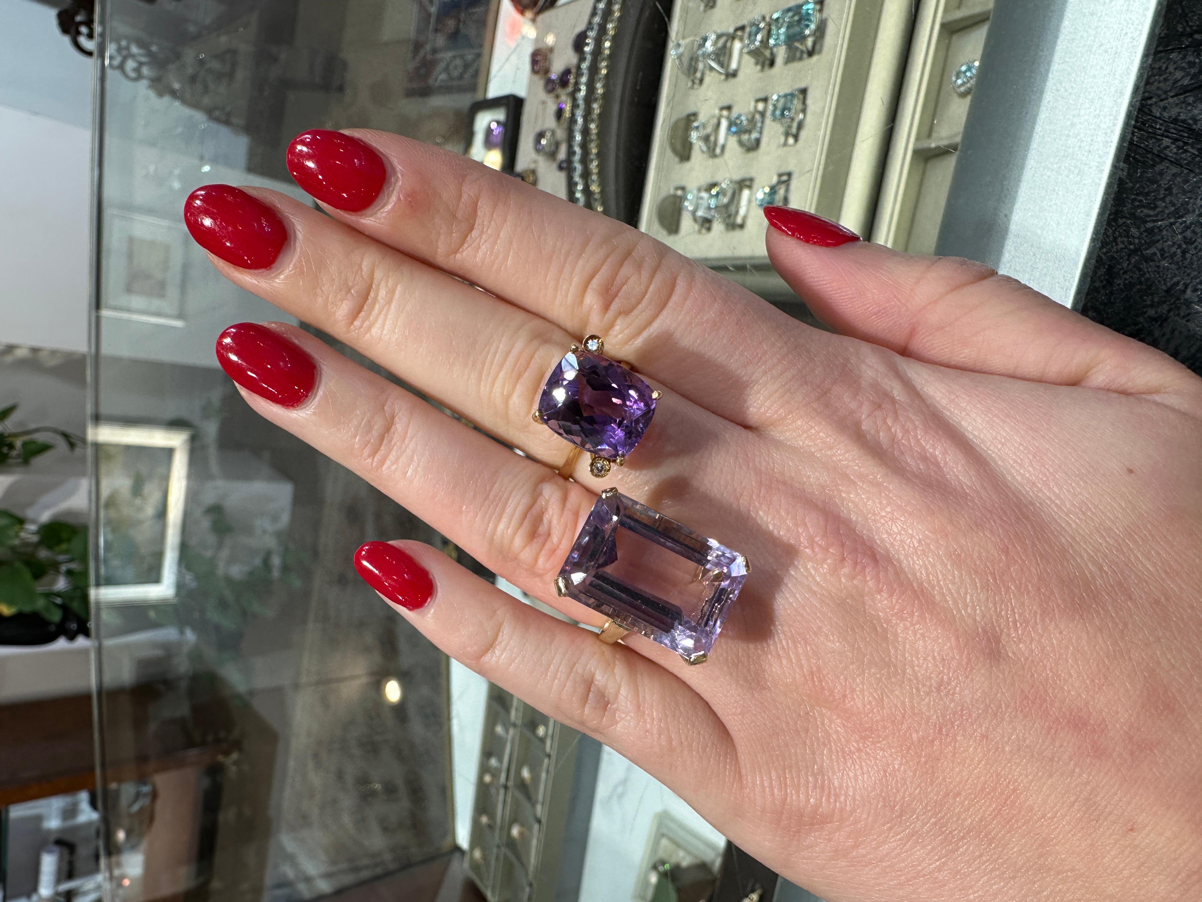 Women's or Men's ON HOLD 4 BRIAN 19 Carat Amethyst Estate Cocktail Ring