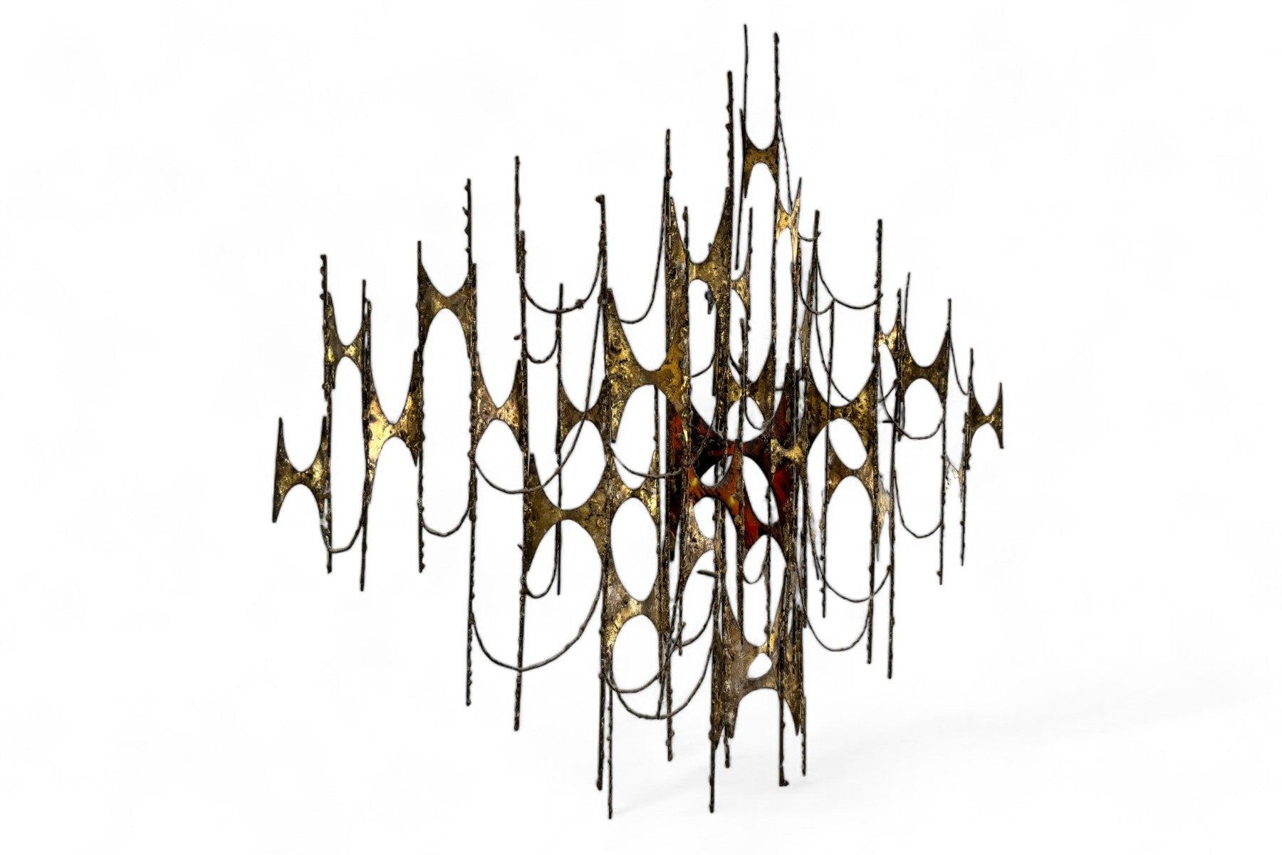 American Early 1960s Brutalist Mid Century Wall Sculpture For Sale