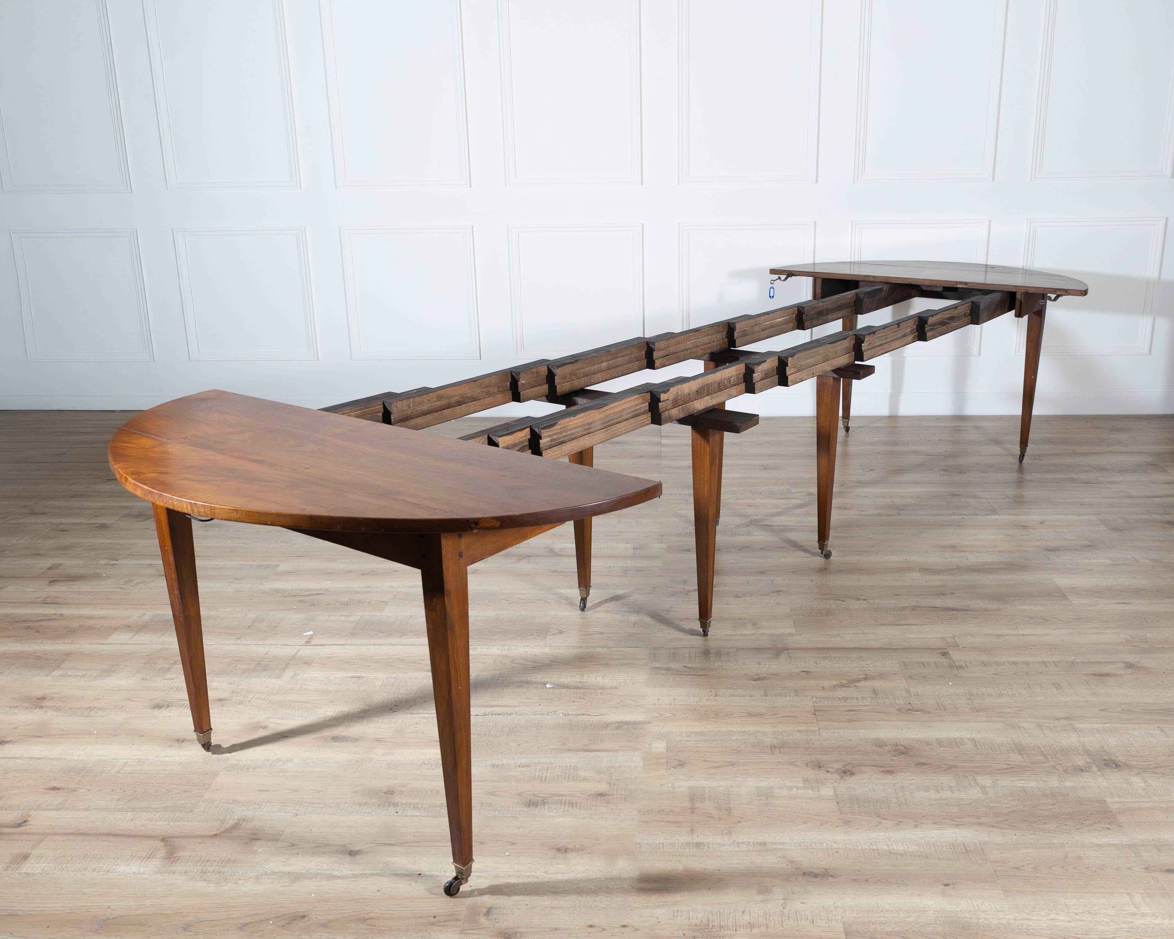 On Hold: Early 20th Century French Restoration-Style Solid Walnut Extension Dini For Sale 3