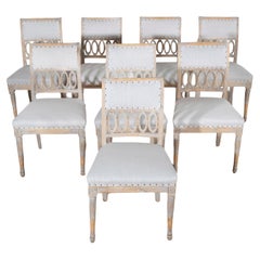 En attente : Rare ensemble de 8 chaises d'appoint d'époque gustavienne, Lindome, vers 1800