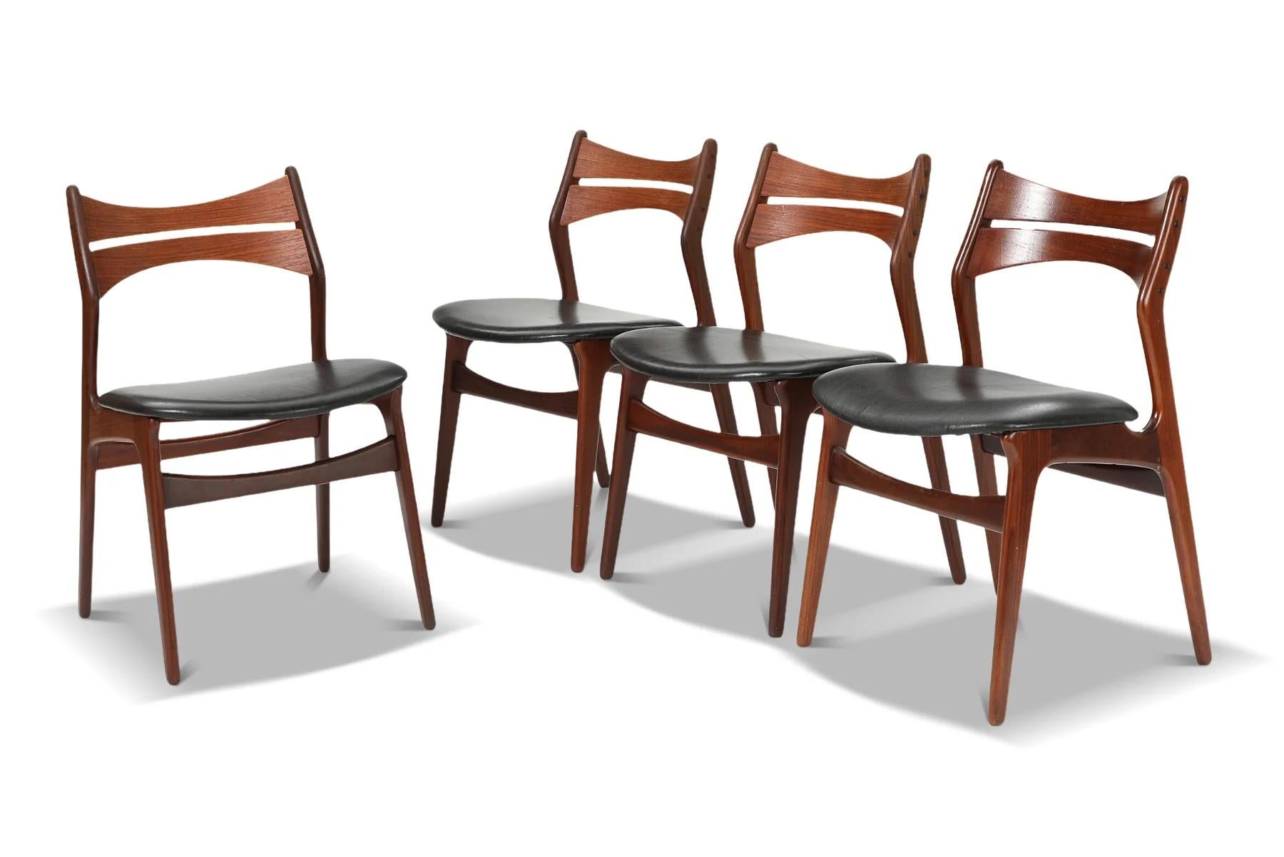 Danish Set of Four Erik Buch Model 310 Dining Chairs in Teak For Sale
