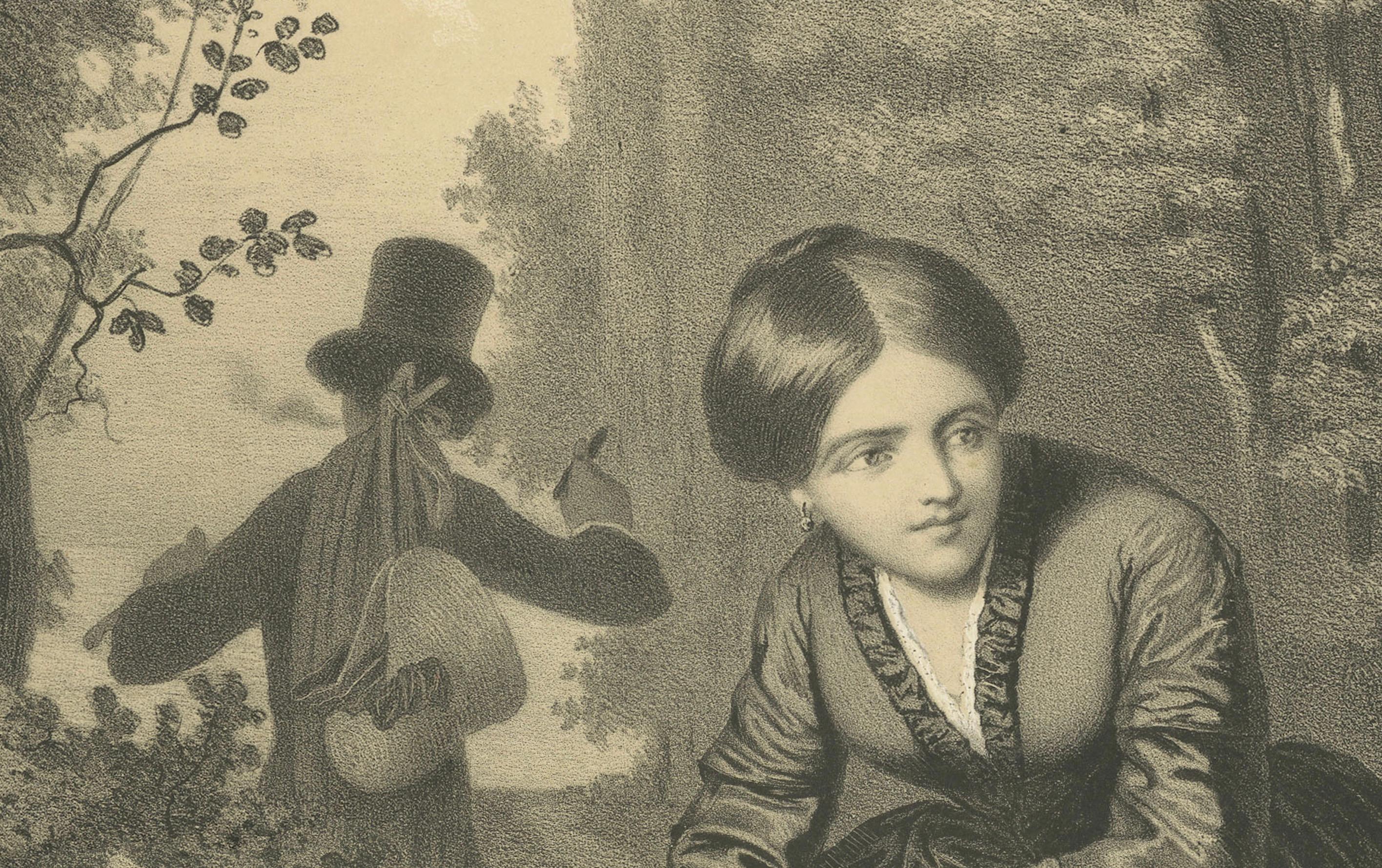 On ne pense pas à tout - Litografía romántica francesa, París hacia 1840 siglo XIX en venta