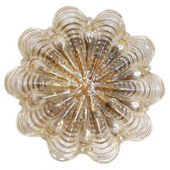One of German Vintage Amber Glass Ceiling or Wall Light Flushmount, 1960s