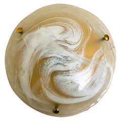 1 of The 10 Brass Massive Murano Glass Wall Lights or Flush mounts, Two Sizes